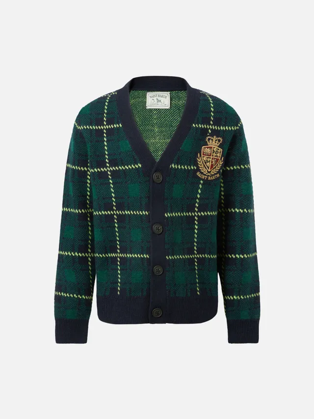 mc2-saint-barth-cardigan-jonan-bambino-con-stampa-tartan-blu-navy-e-verde-britis image 1