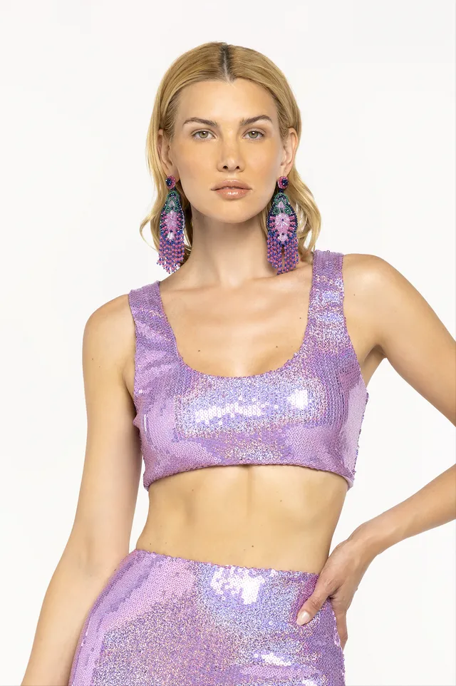4giveness-top-pretty-paillettes-top-donna-scollo-rotondo image 1