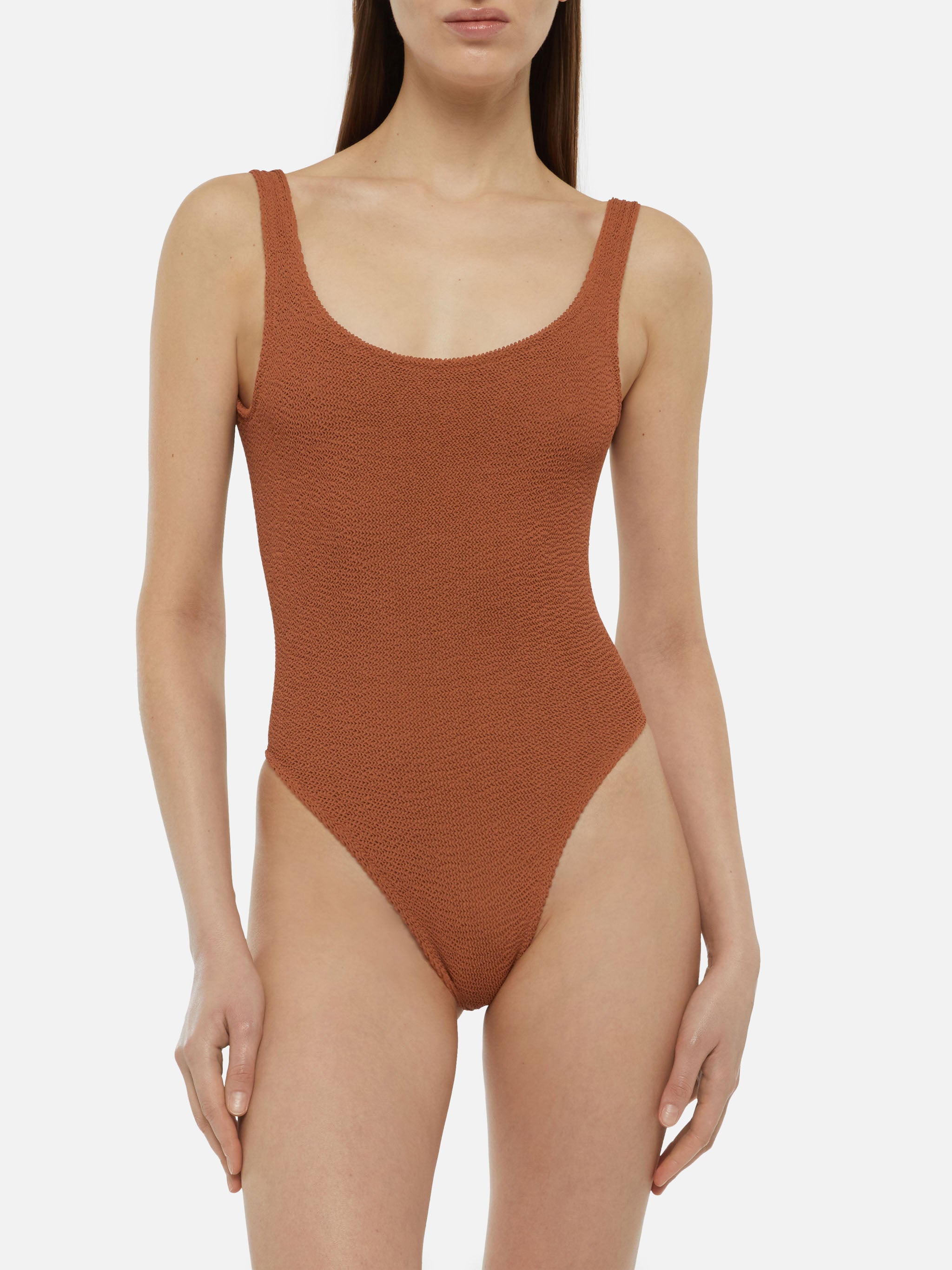 mc2-saint-barth-lora-costume-intero-donna-marrone-cammello-crinkle image 2