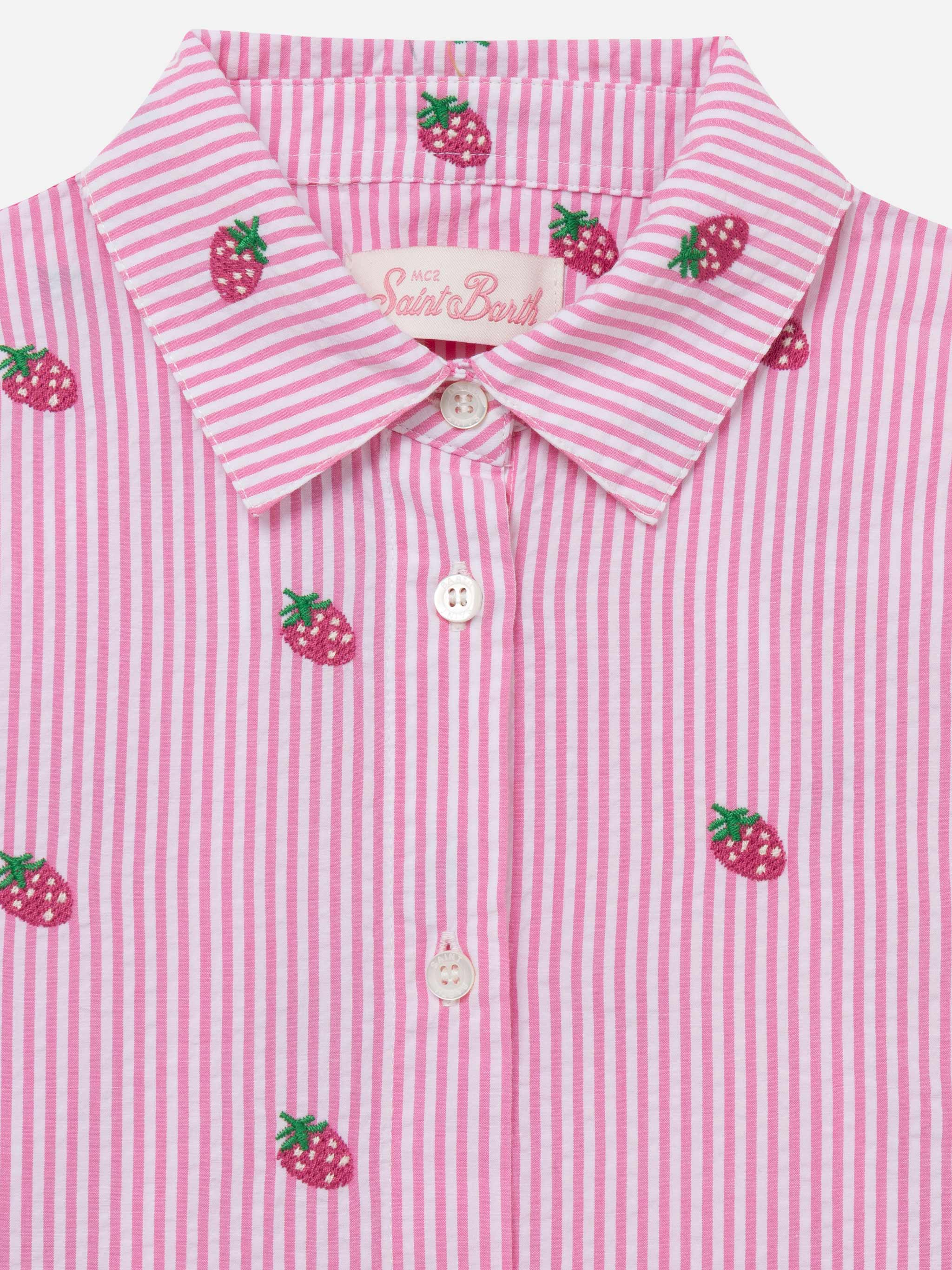 mc2-saint-barth-camicia-mini-brigitte-donna-seersucker-righe-rosa-fragole image 3