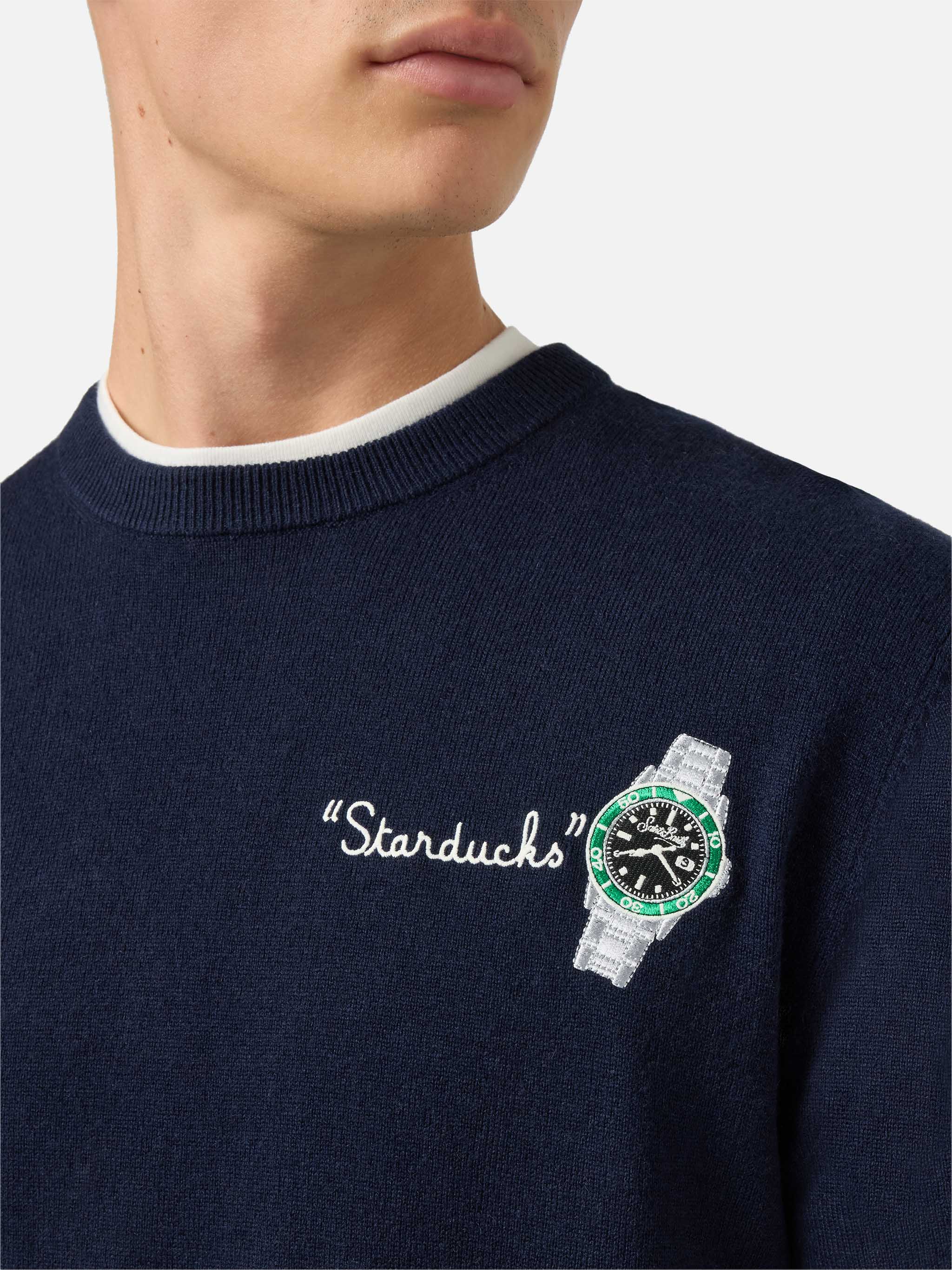 mc2-saint-barth-heron-light-maglione-uomo-blu-navy-ricamo-starducks image 1
