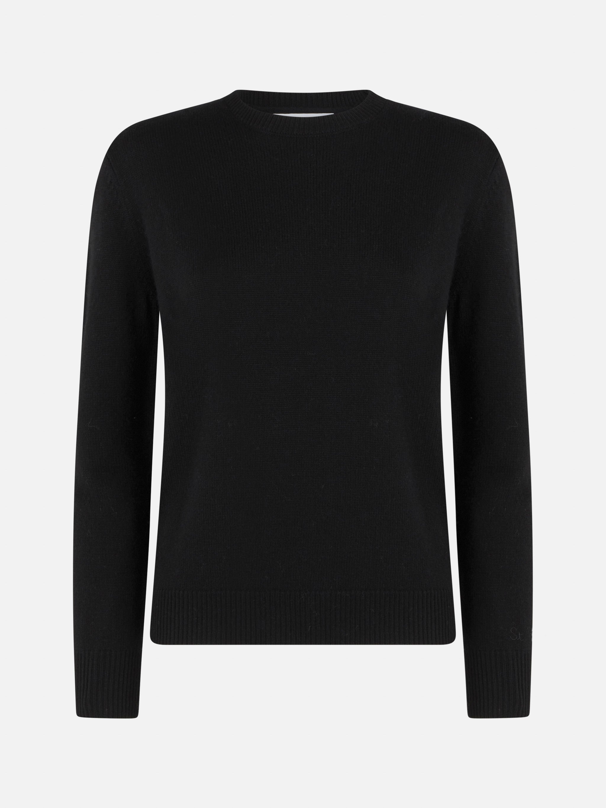 mc2-saint-barth-maglione-sorbonne-donna-100-cashmere-nero-girocollo-a-maniche-lu image 4