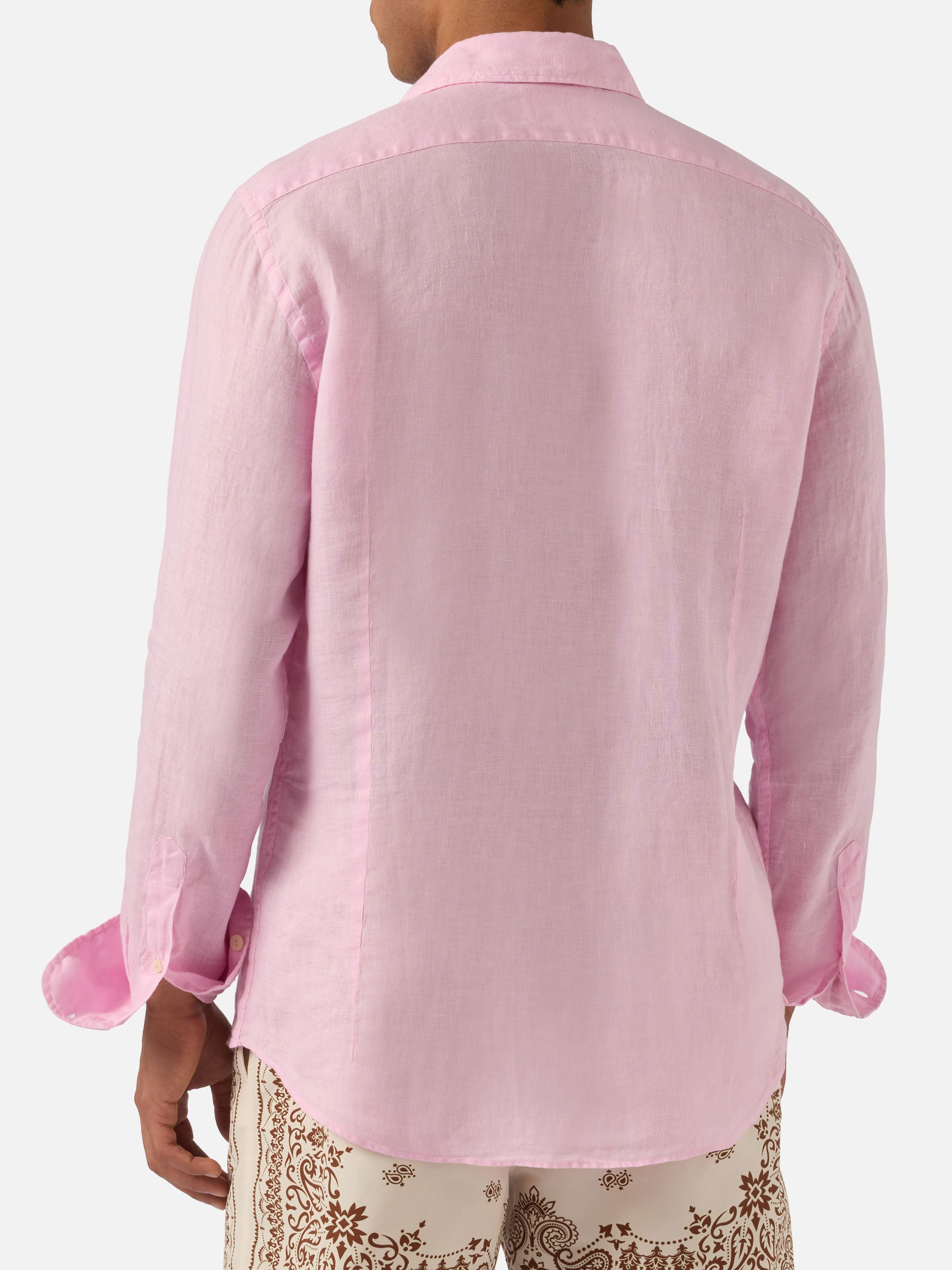 mc2-saint-barth-pamplona-camicia-uomo-in-lino-rosa image 3