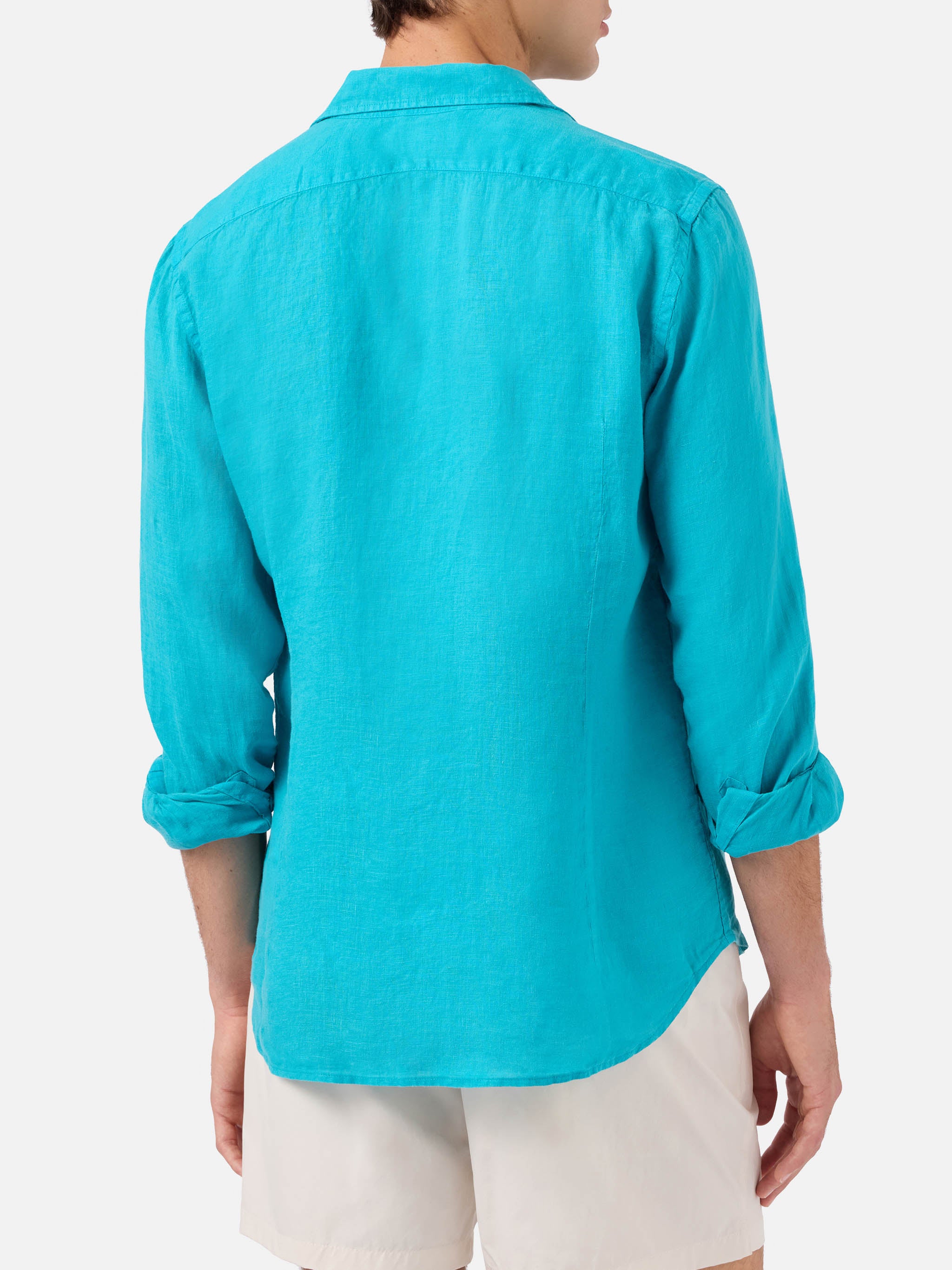 mc2-saint-barth-pamplona-camicia-lino-verde-petrolio-uomo image 3