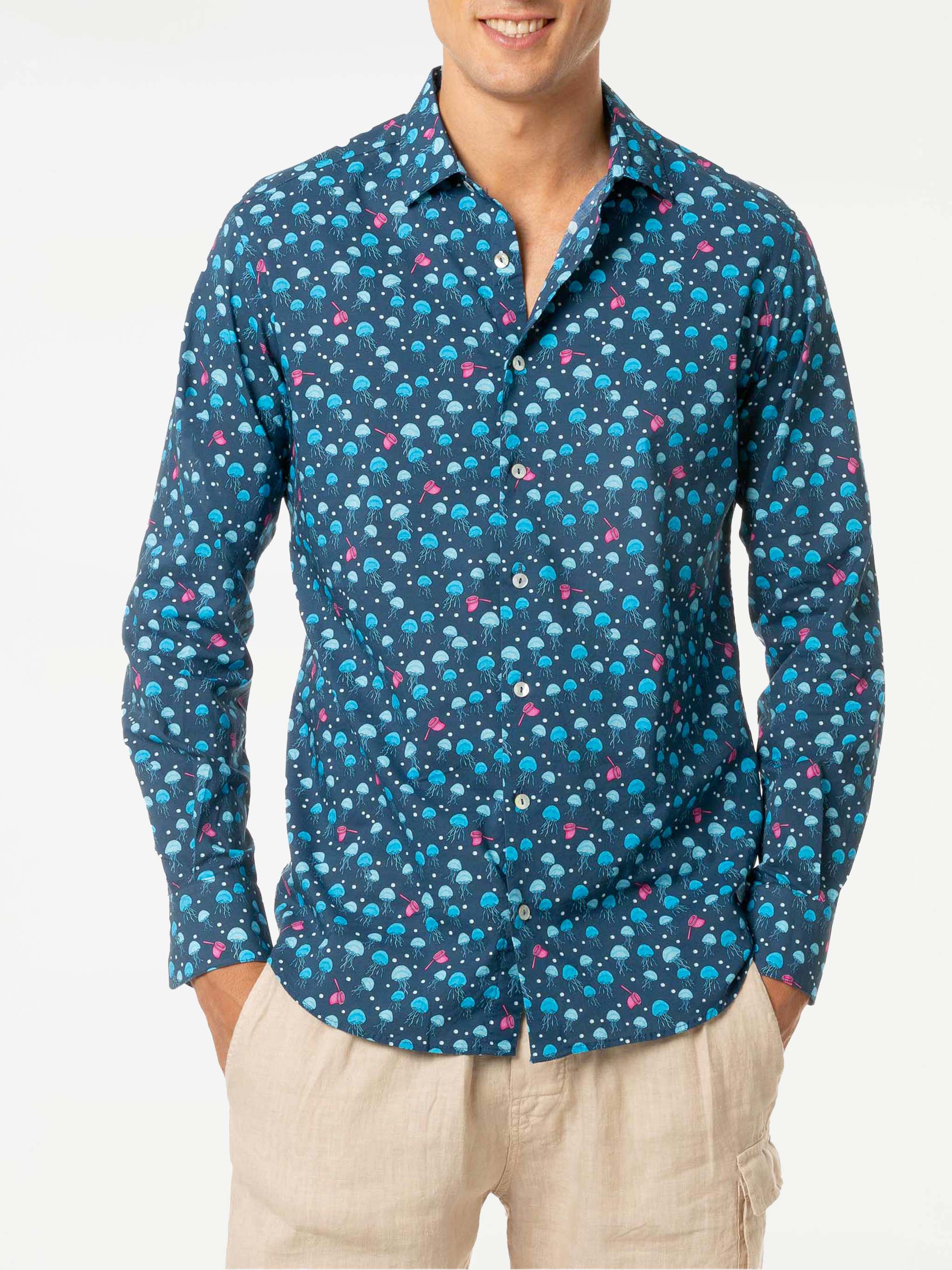 mc2-saint-barth-camicia-sikelia-stampa-meduse-blu image 1