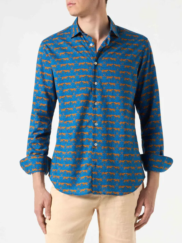 mc2-saint-barth-camicia-sikelia-uomo-cotone-mussola-wild-cat-blu image 1