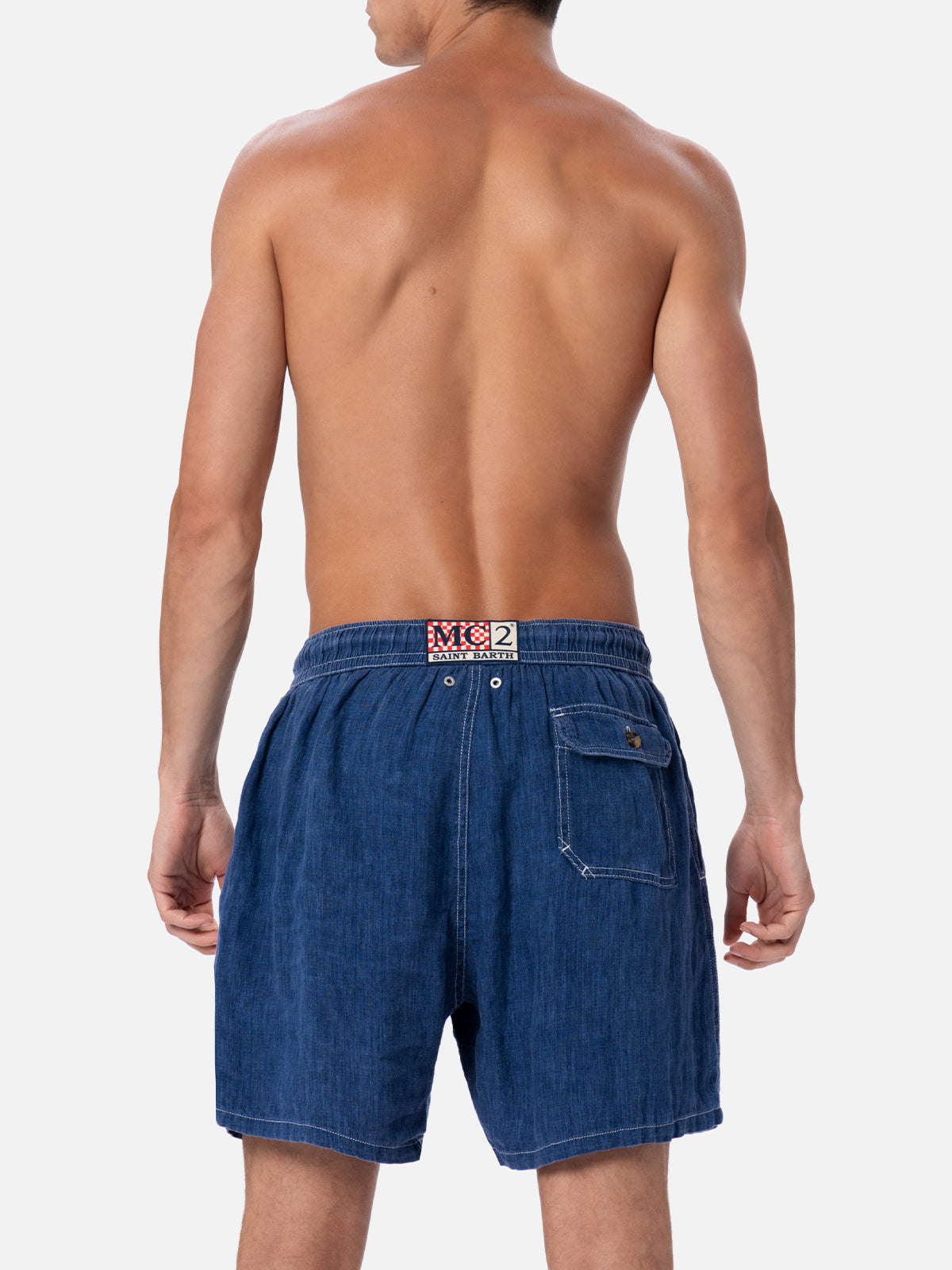 costume-da-bagno-mc2-saint-barth-gustavia-in-lino-blu-denim-tinta-unita image 5
