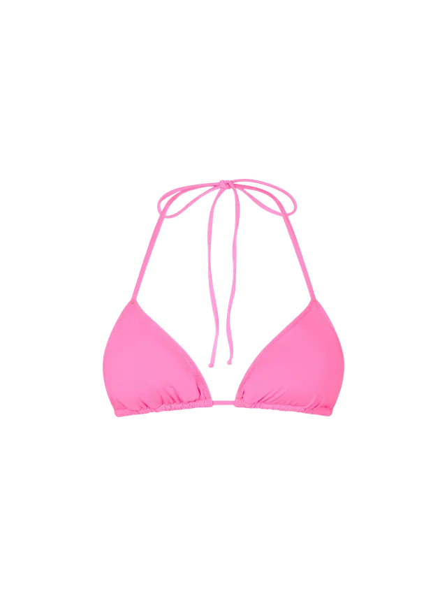 mc2-saint-barth-top-bikini-donna-leah-triangolo-rosa-fluo-elasticizzato image 1