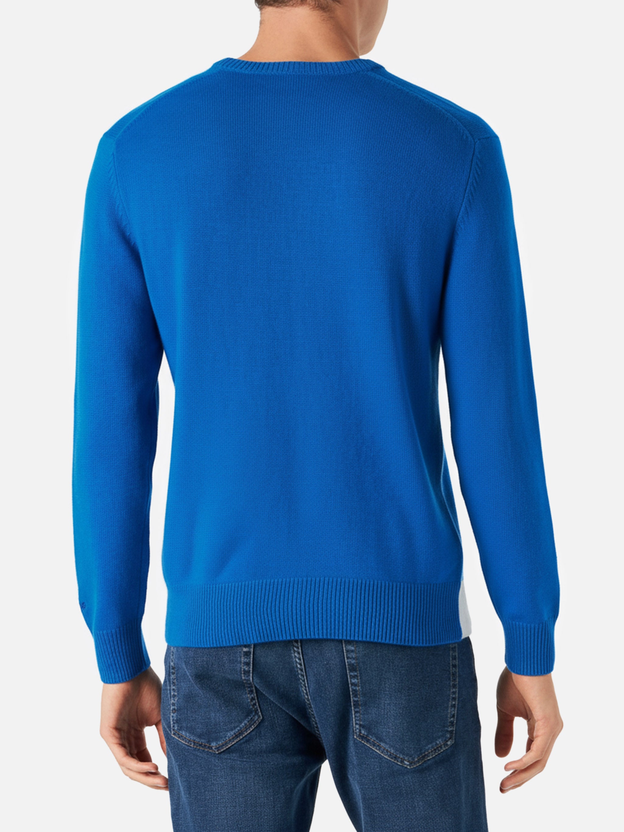 mc2-saint-barth-maglia-heron-con-postcard-montagne-in-misto-cashmere-blu image 3
