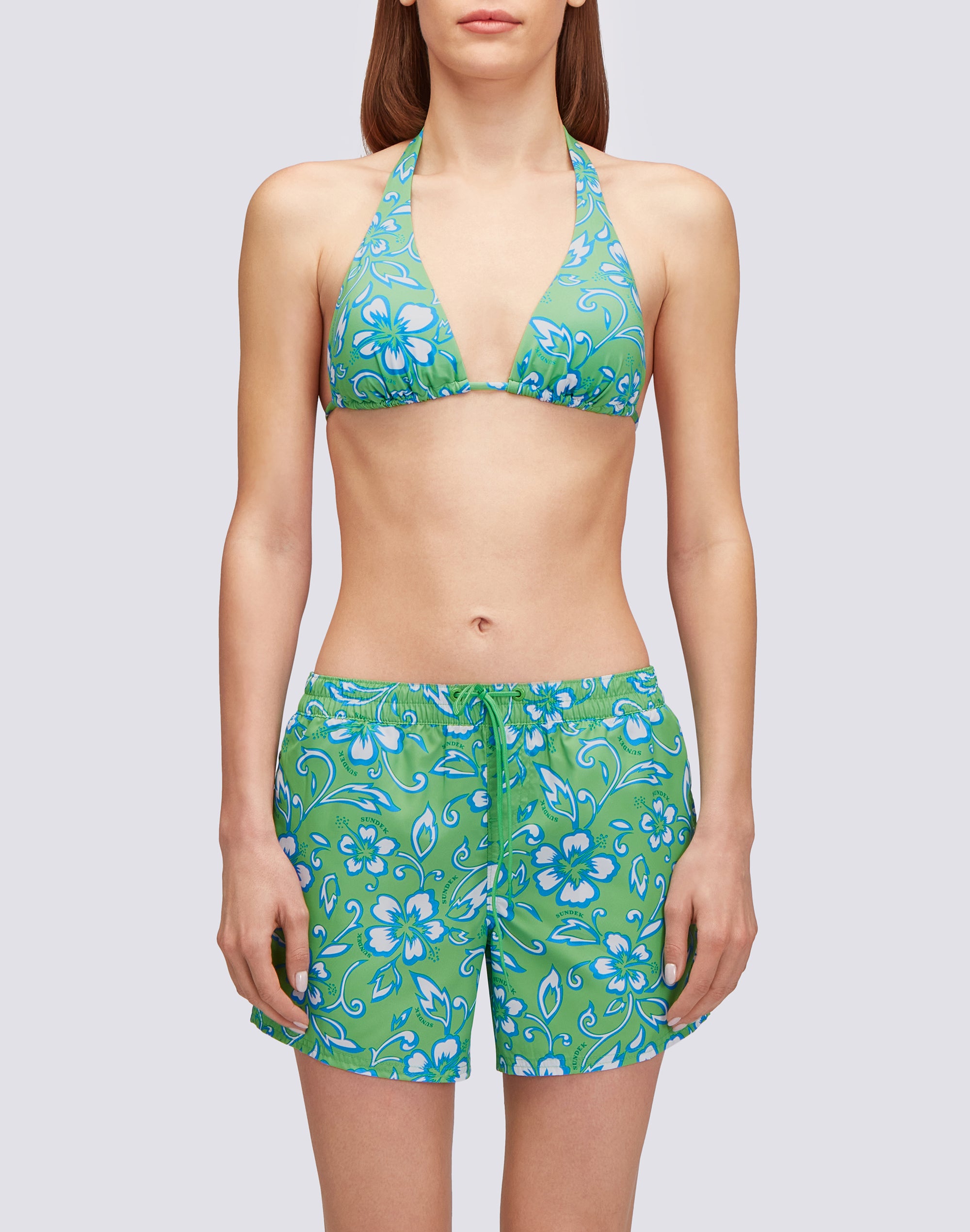 sundek-coast-pantaloncino-mare-donna-repreve-stampa-hibiscus-sk23 image 2