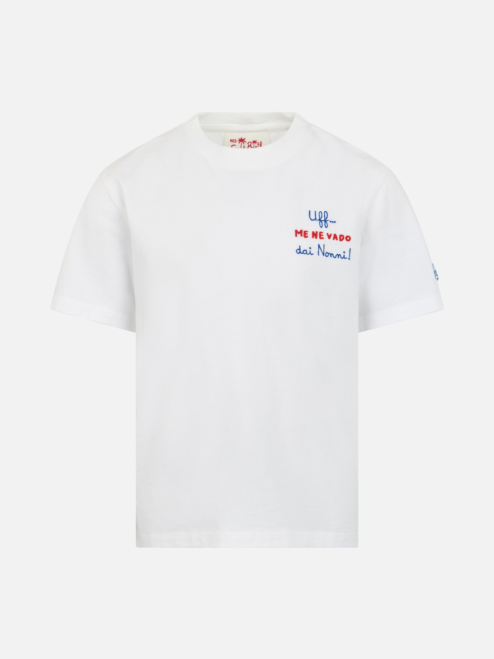 mc2-saint-barth-t-shirt-portofino-jr-bambino-in-cotone-organico-bianca-ricamo-no image 1