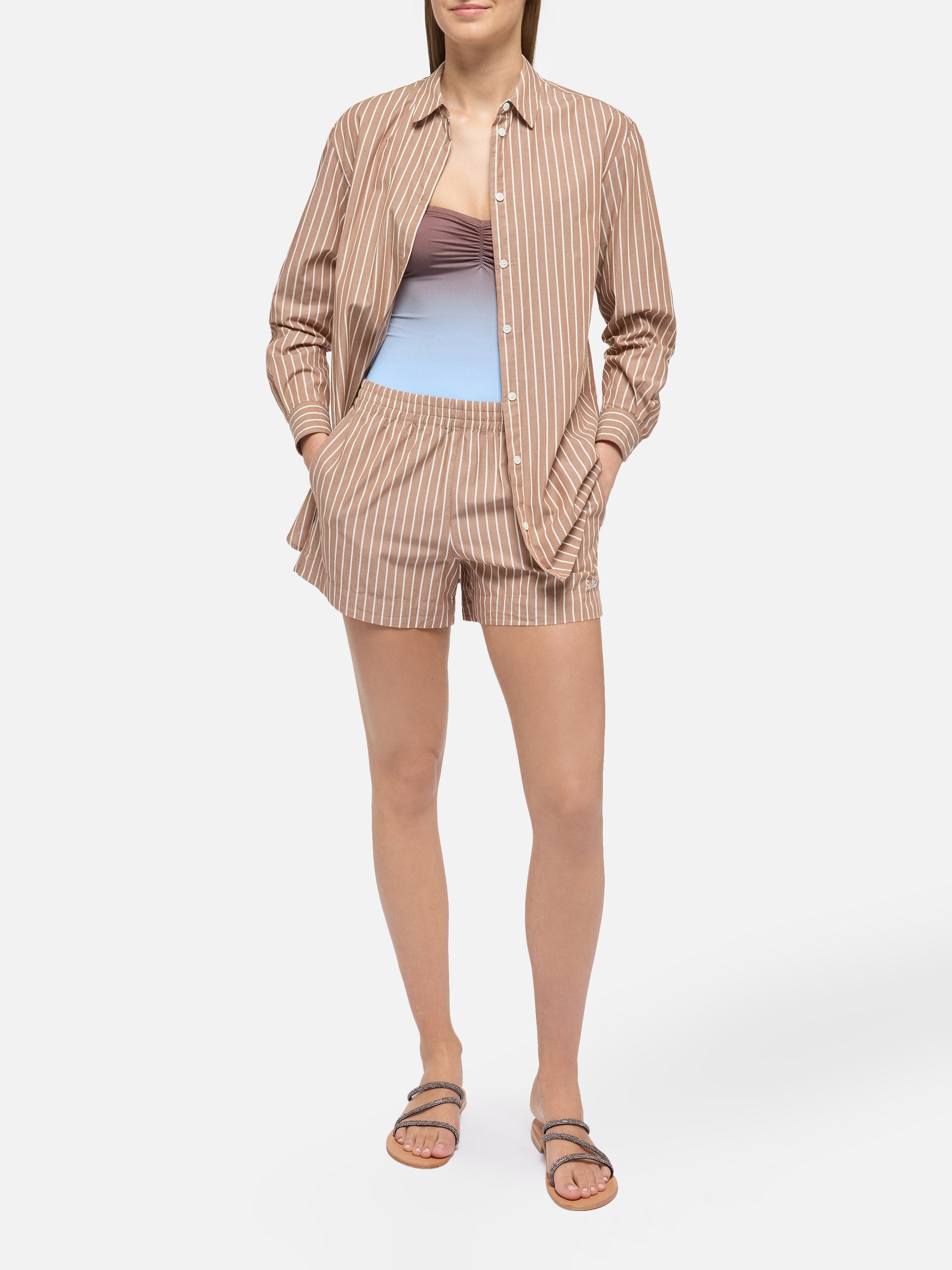 mc2-saint-barth-meave-shorts-pull-up-con-stampa-a-righe-in-popeline-di-cotone image 4