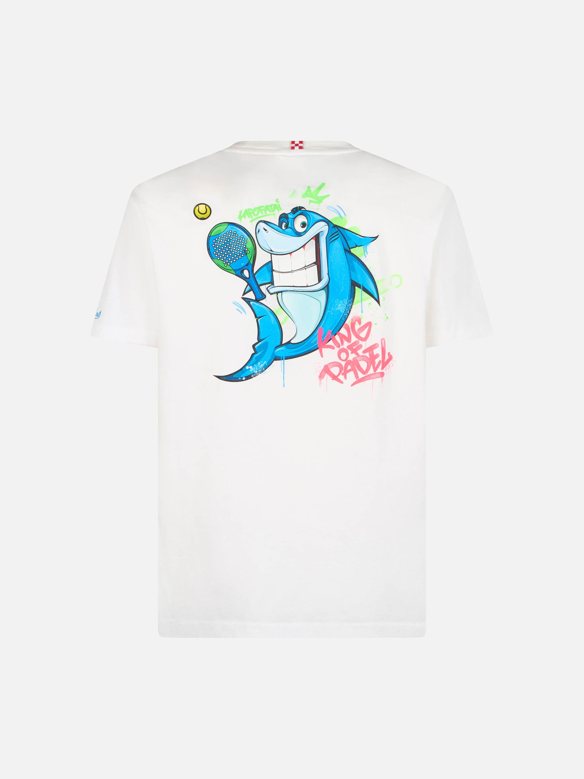 mc2-saint-barth-t-shirt-bambino-in-cotone-bianca-stampa-squali-cryptopuppets-edi image 1