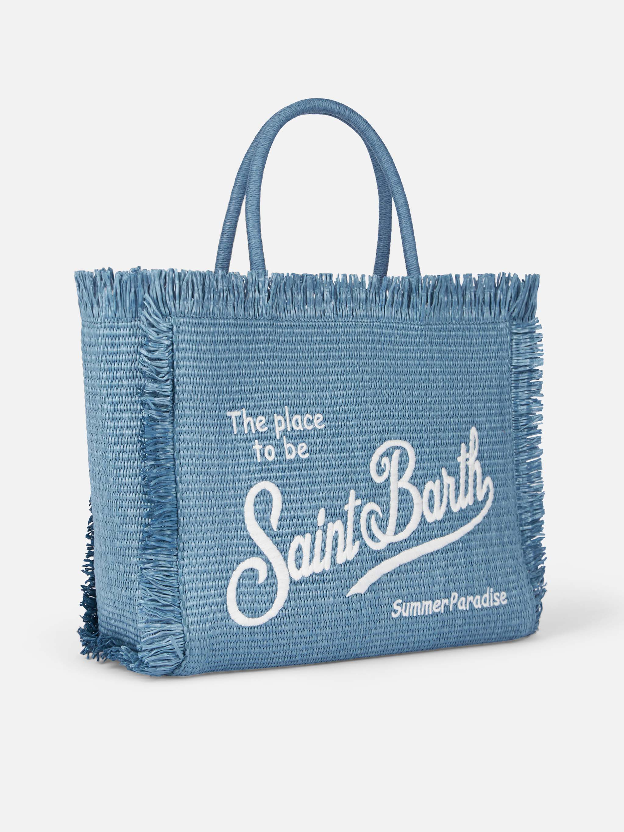 mc2-saint-barth-vanity-borsa-a-spalla-effetto-paglia-denim-blu image 2