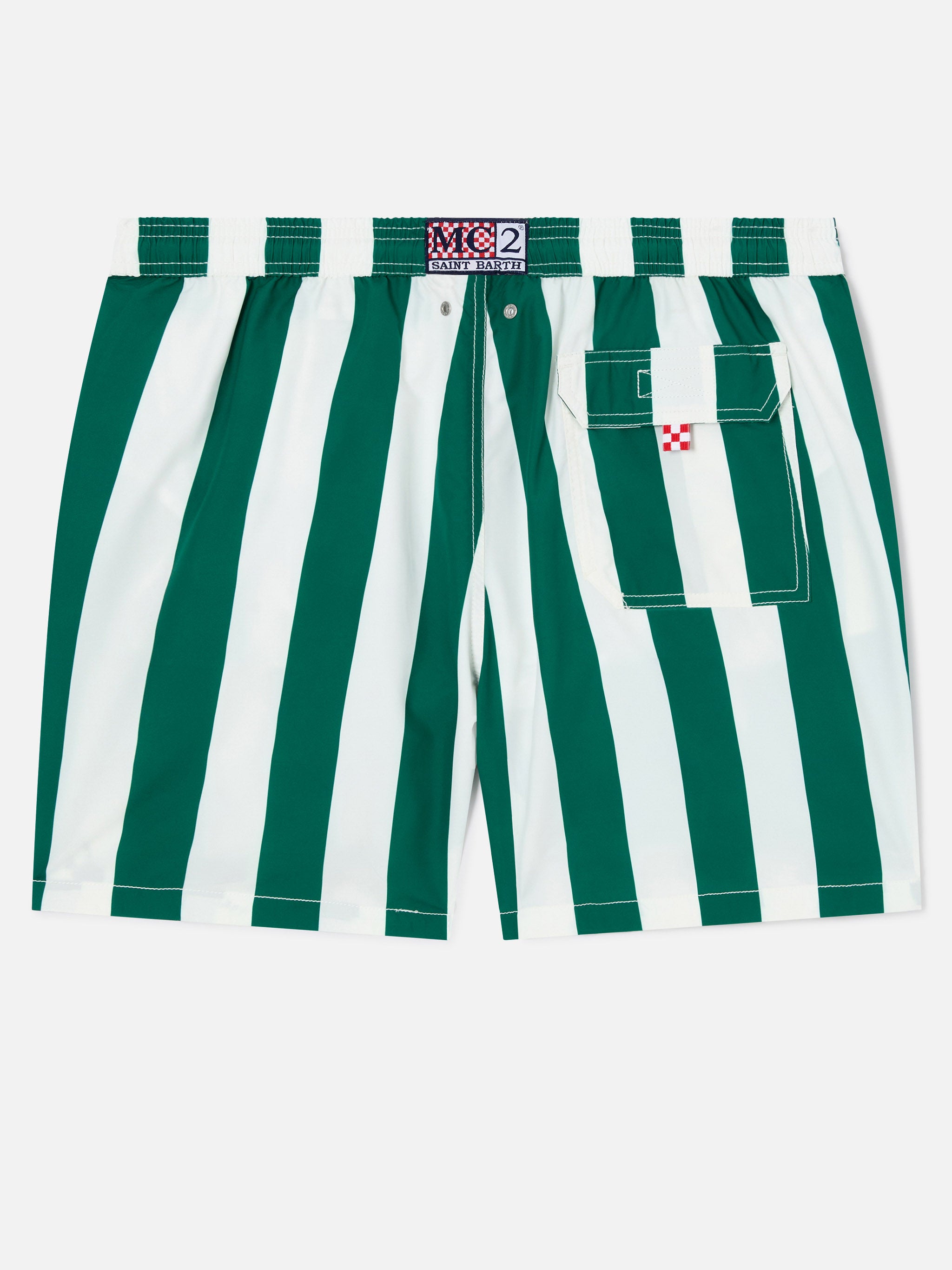 mc2-saint-barth-syros-costume-mare-uomo-rigato-bianco-verde-inglese image 2