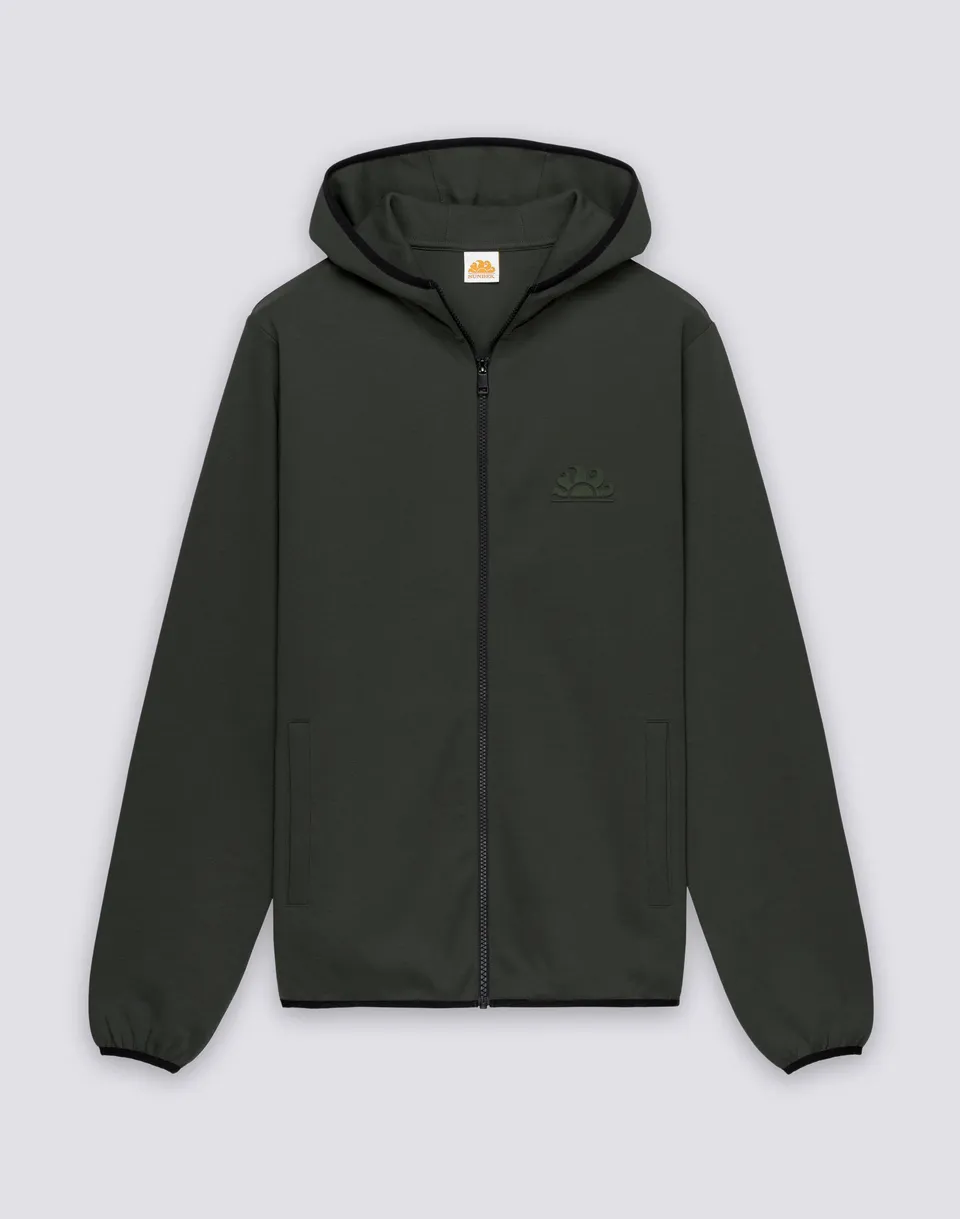 sundek-m416jhil400-felpa-uomo-con-cappuccio-full-zip-in-cotone-interlock-ricicla image 1