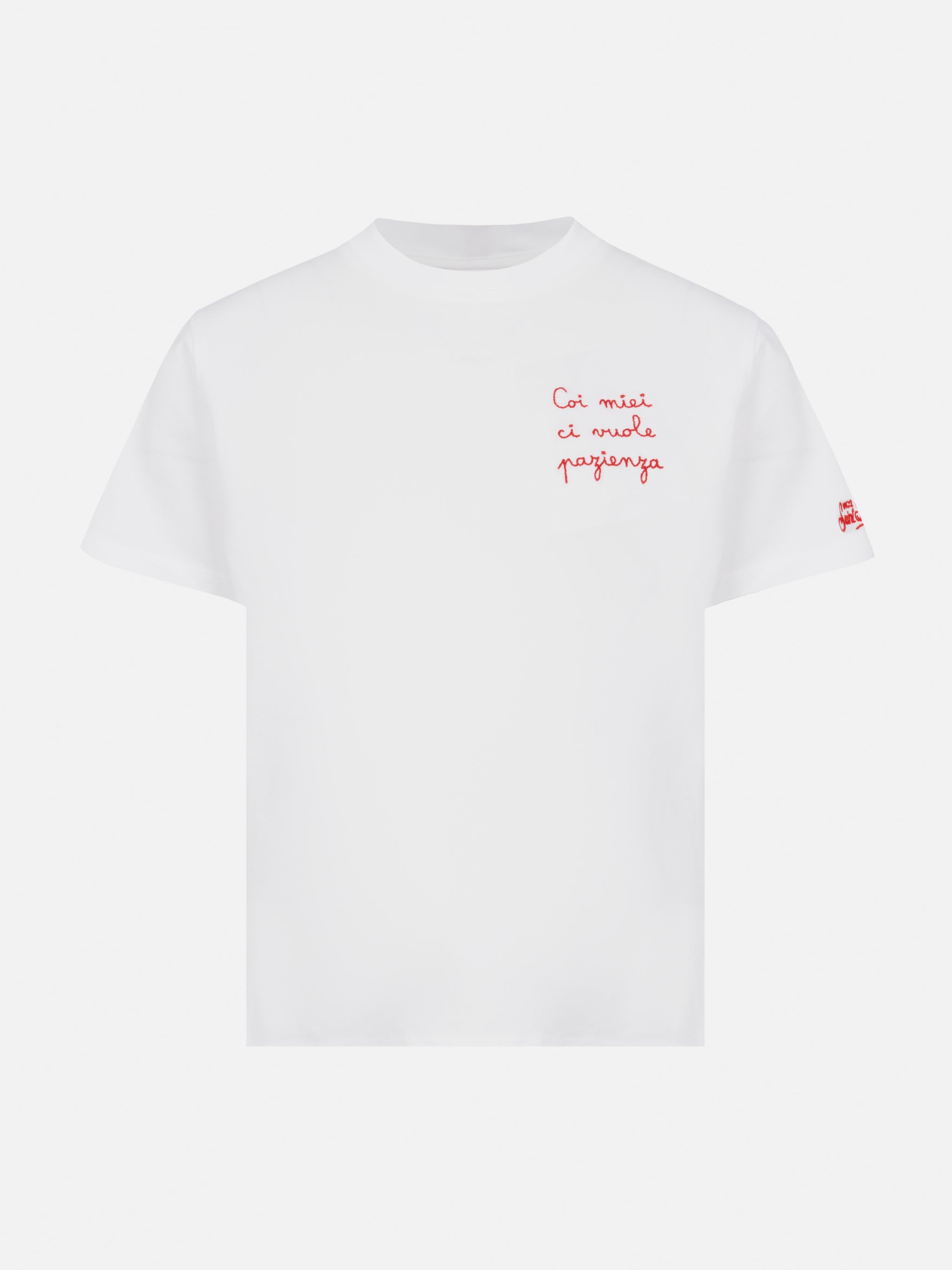 mc2-saint-barth-portofino-jr-t-shirt-bambino-cotone-bianca-ricamo-coi-miei-ci-vu image 1