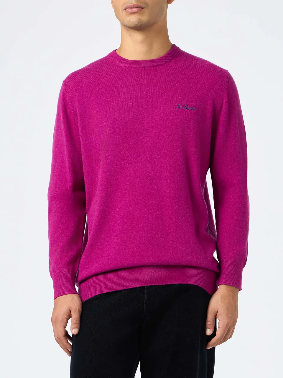 mc2-saint-barth-maglione-girocollo-regent-in-misto-cashmere-peonia-vestibilit-re image 1