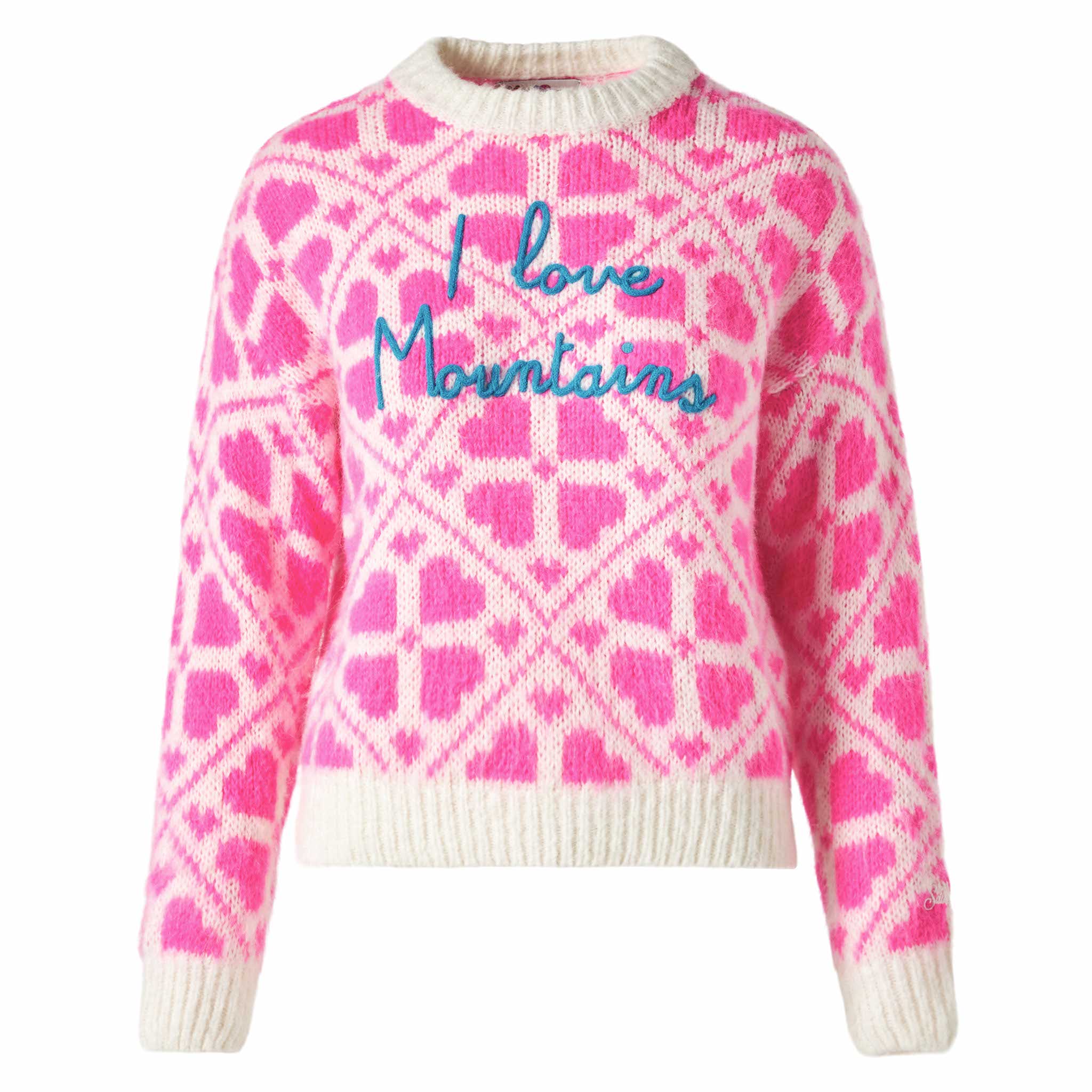 mc2-saint-barth-danya-maglia-donna-brushed-bianca-fucsia-lettering image 4
