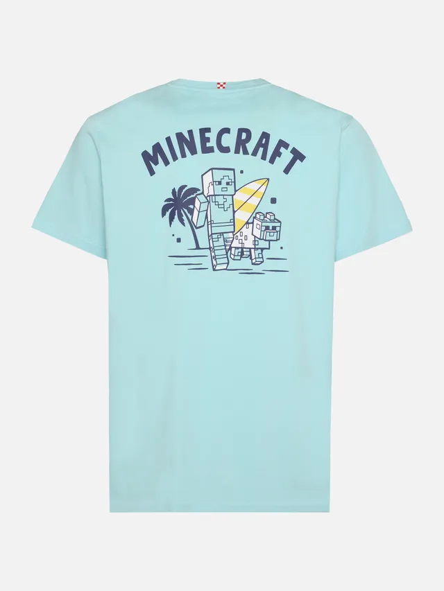mc2-saint-barth-man-t-shirt-cotone-verde-stampa-minecraft-st-barth-special-editi image 1