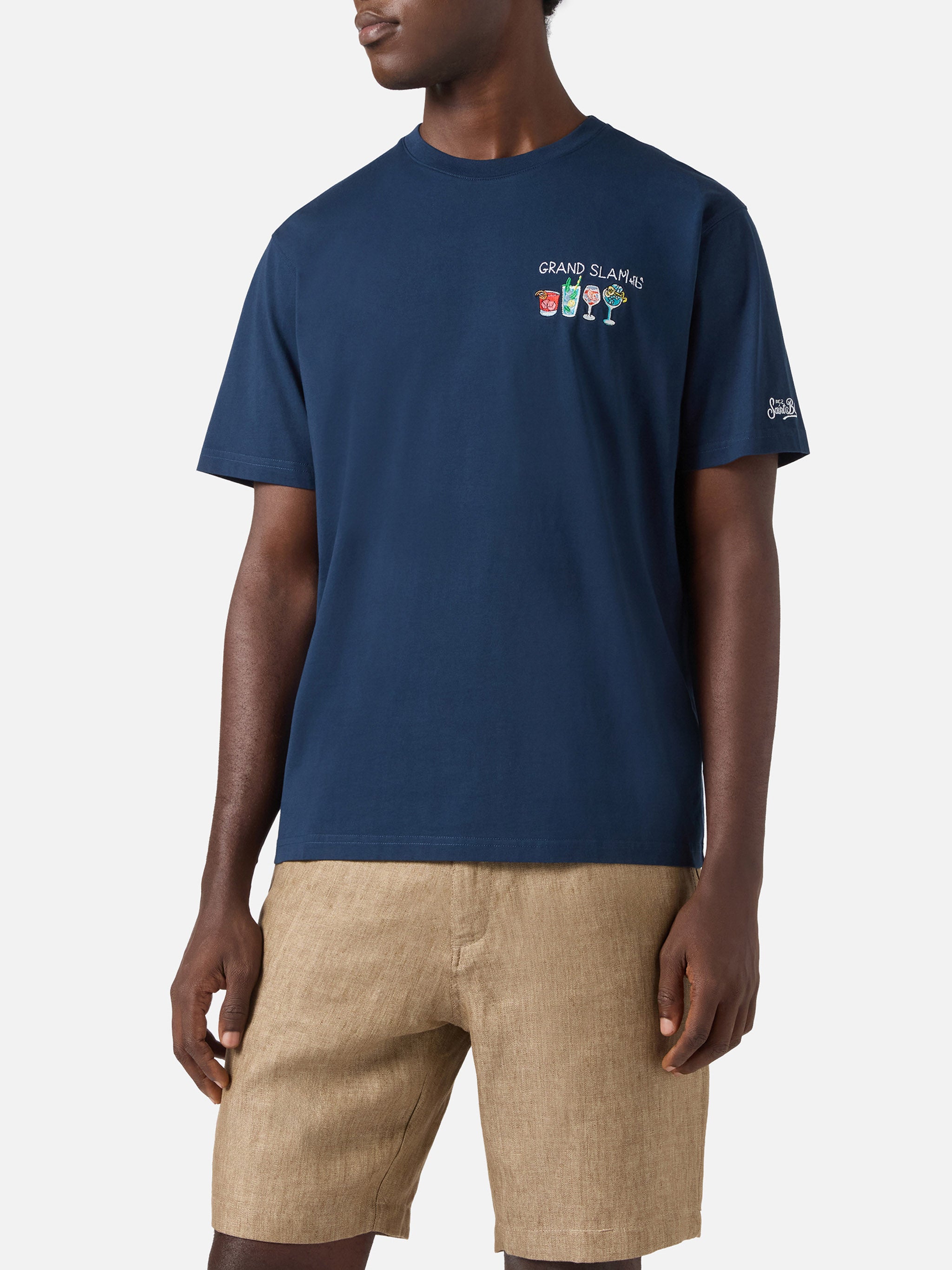 mc2-saint-barth-t-shirt-portofino-uomo-blu-in-cotone-ricamo-grand-slam image 3