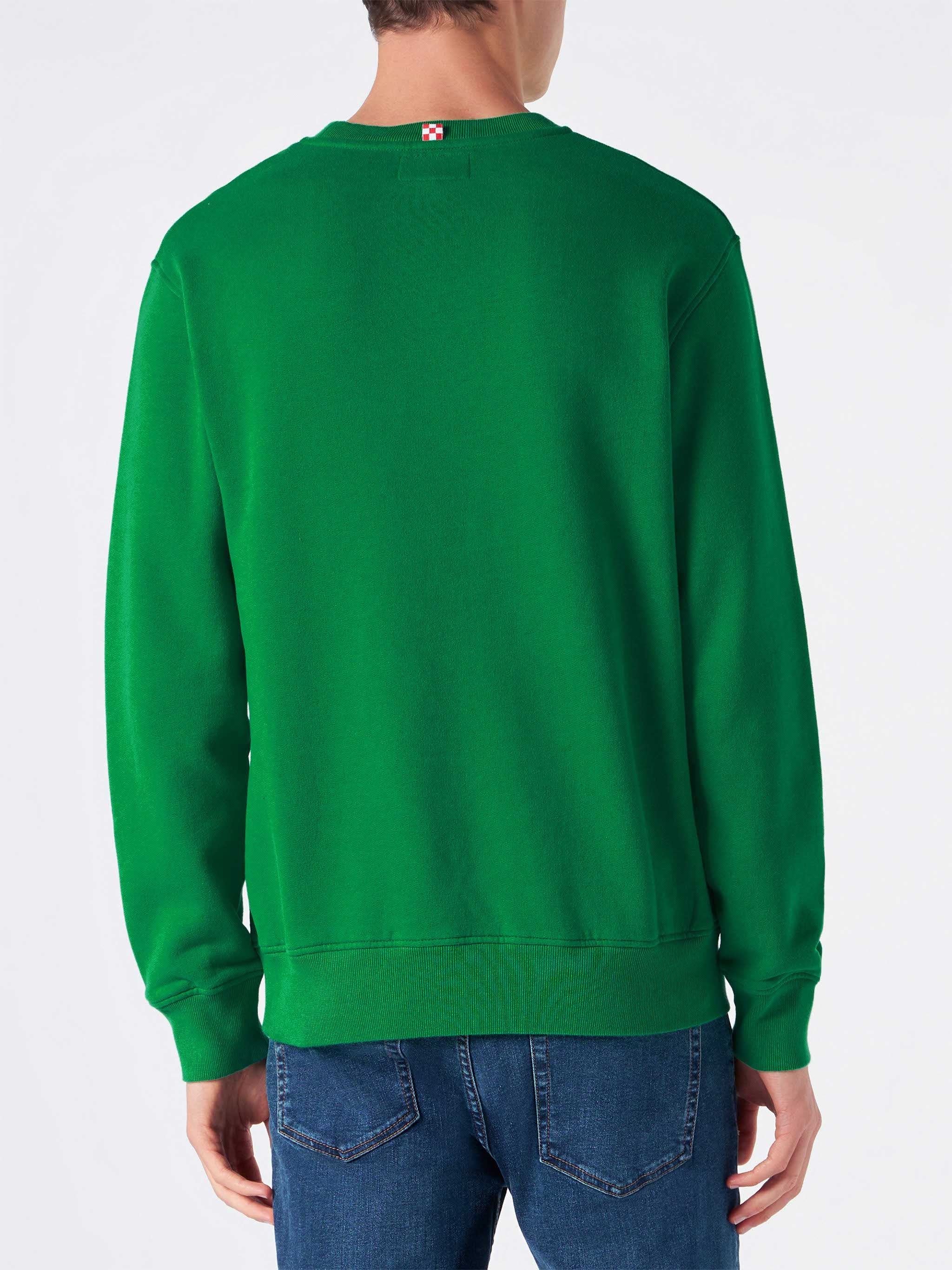 mc2-saint-barth-soho-felpa-uomo-verde-con-logo-spugna image 3