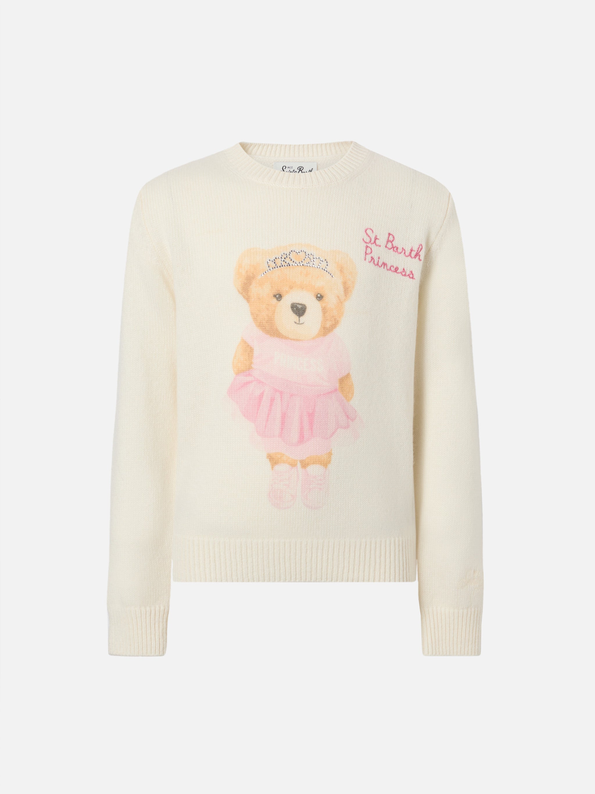 mc2-saint-barth-maglione-princess-bambina-in-misto-cashmere-con-orsetto image 1