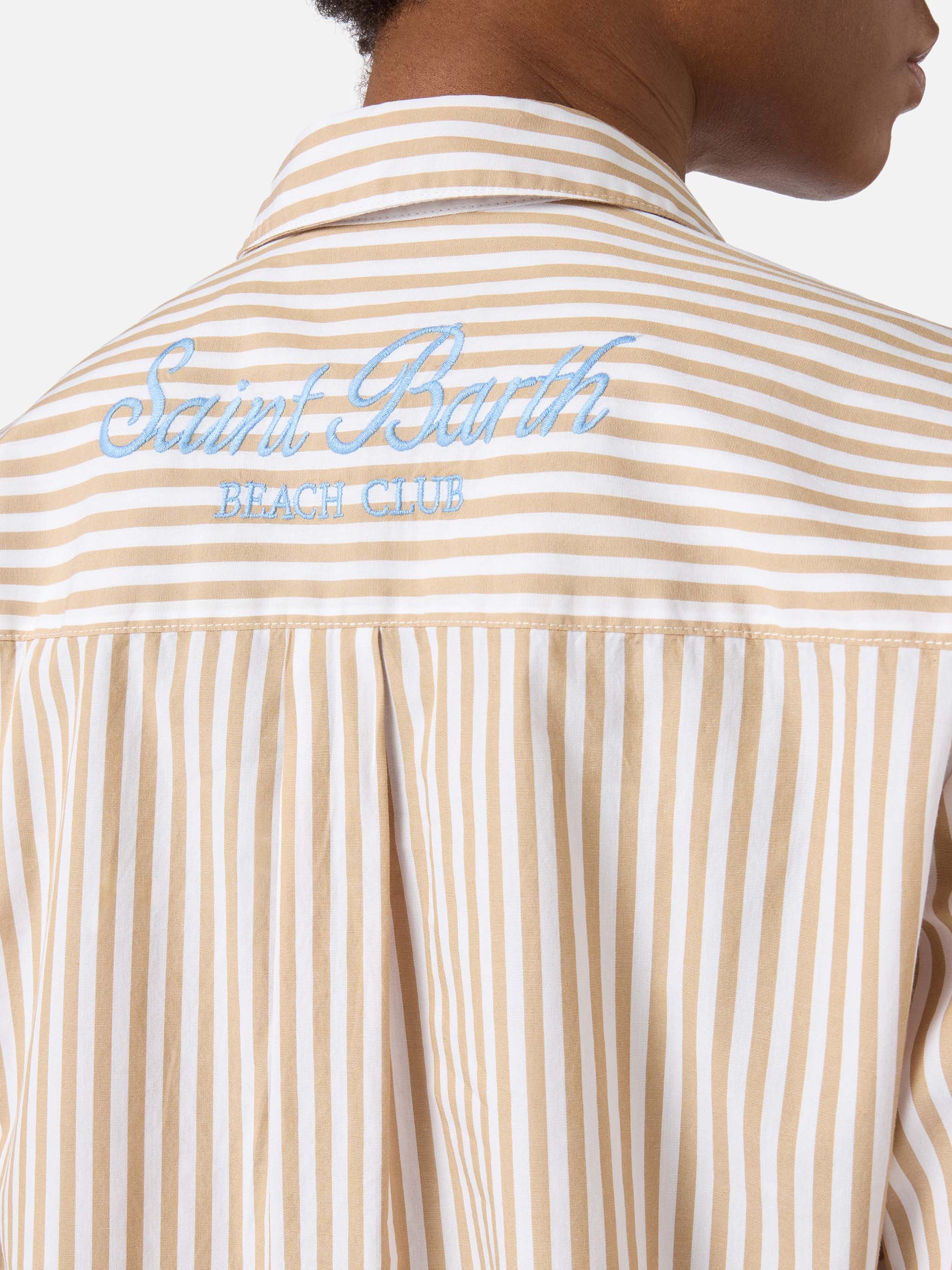 mc2-saint-barth-camicia-brigitte-donna-in-cotone-a-righe-beige image 3