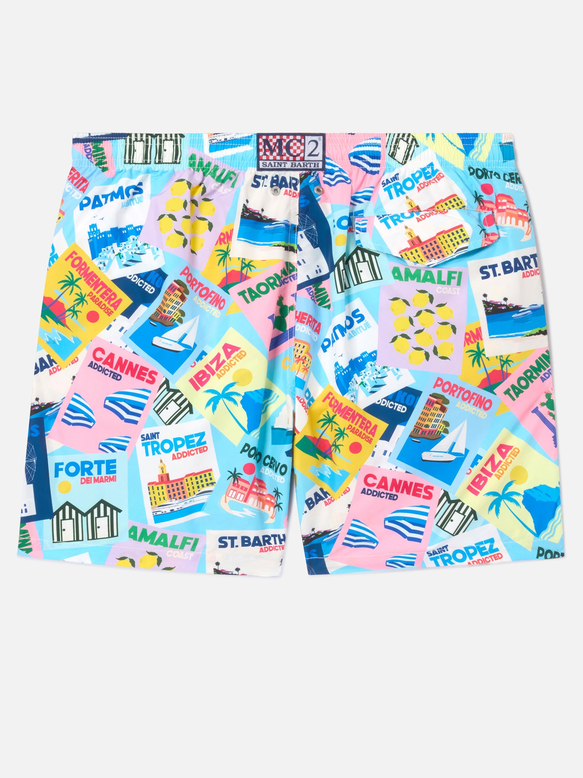 mc2-saint-barth-costume-mare-uomo-lighting-stampa-cartoline-multicolore image 2