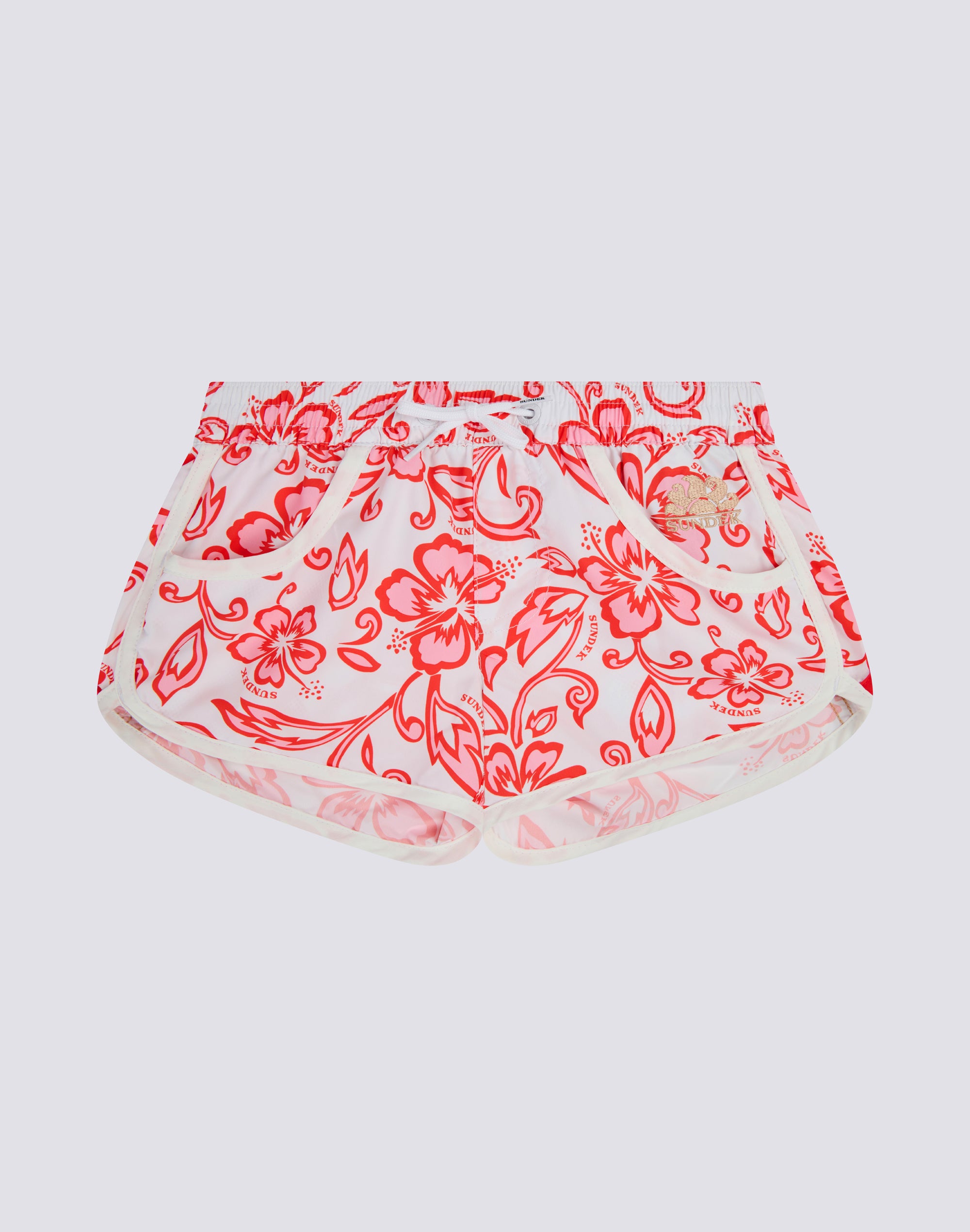 sundek-margate-pantaloncino-mare-corto-bambina-stampa-hibiscus image 2