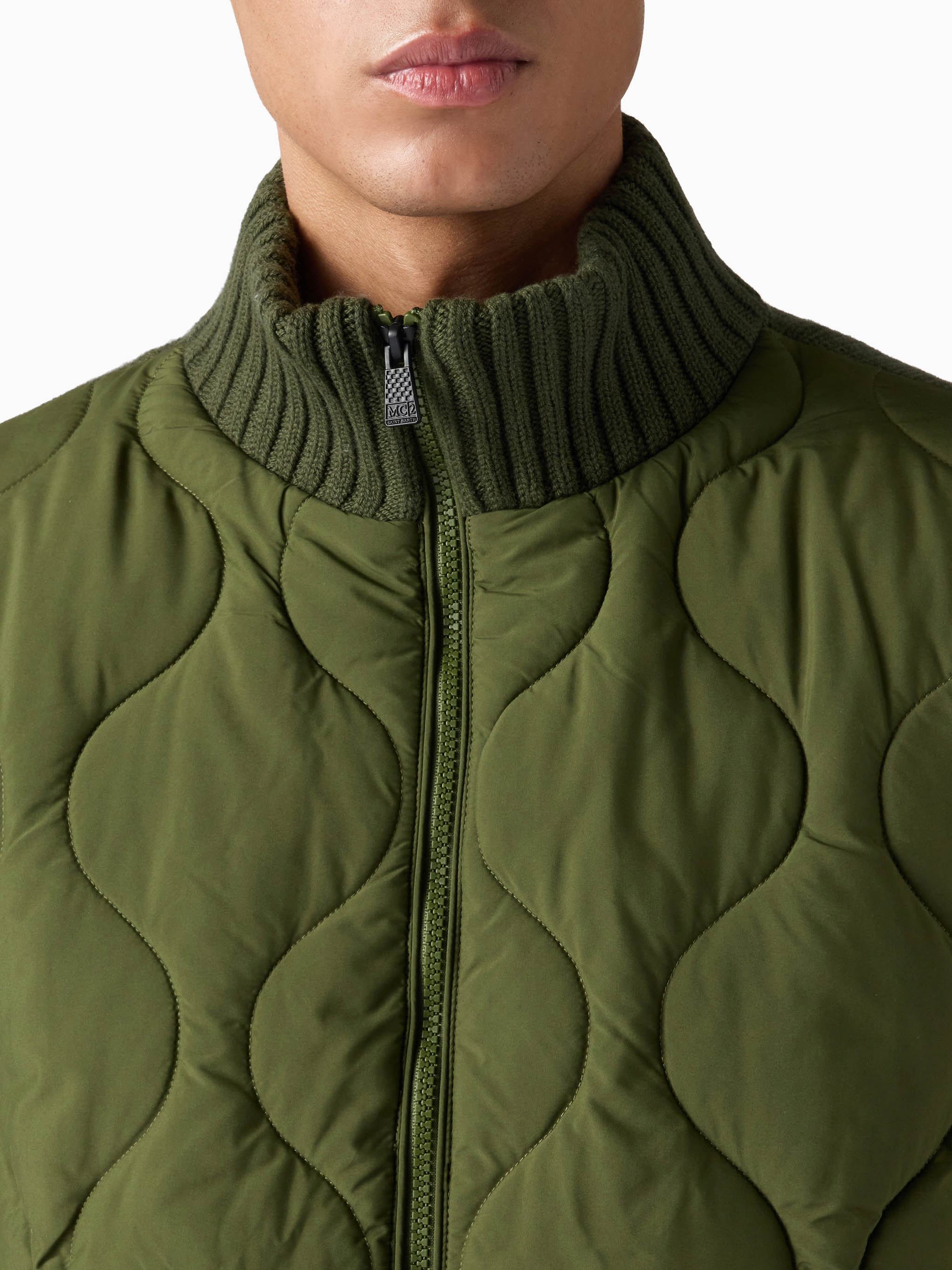 mc2-saint-barth-giacca-uomo-whistler-verde-militare-eco-padded image 4