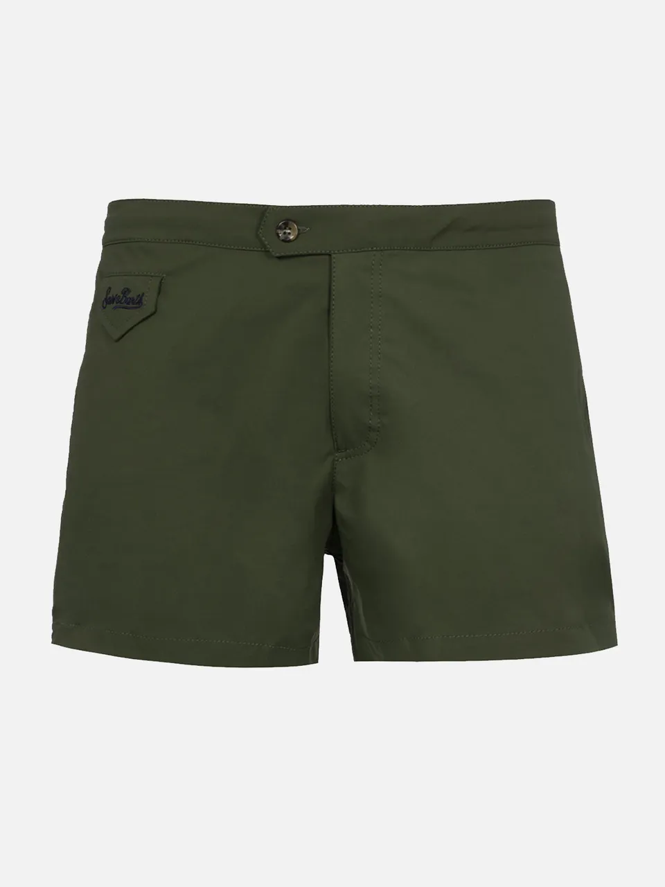 costume-da-bagno-uomo-mc2-saint-barth-harrys-verde-militare-tinta-unita-vestibil image 1