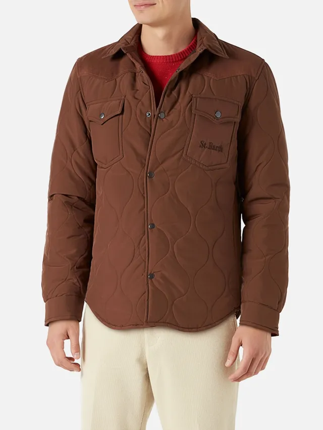 mc2-saint-barth-giacca-chalet-tex-uomo-marrone-effetto-suede image 1