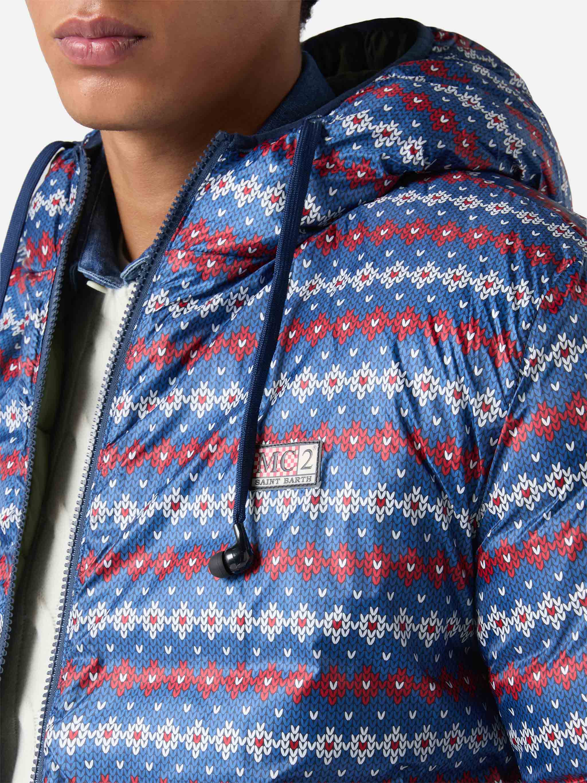mc2-saint-barth-piumino-double-face-courchevel-uomo-verde-militare-reversibile image 5