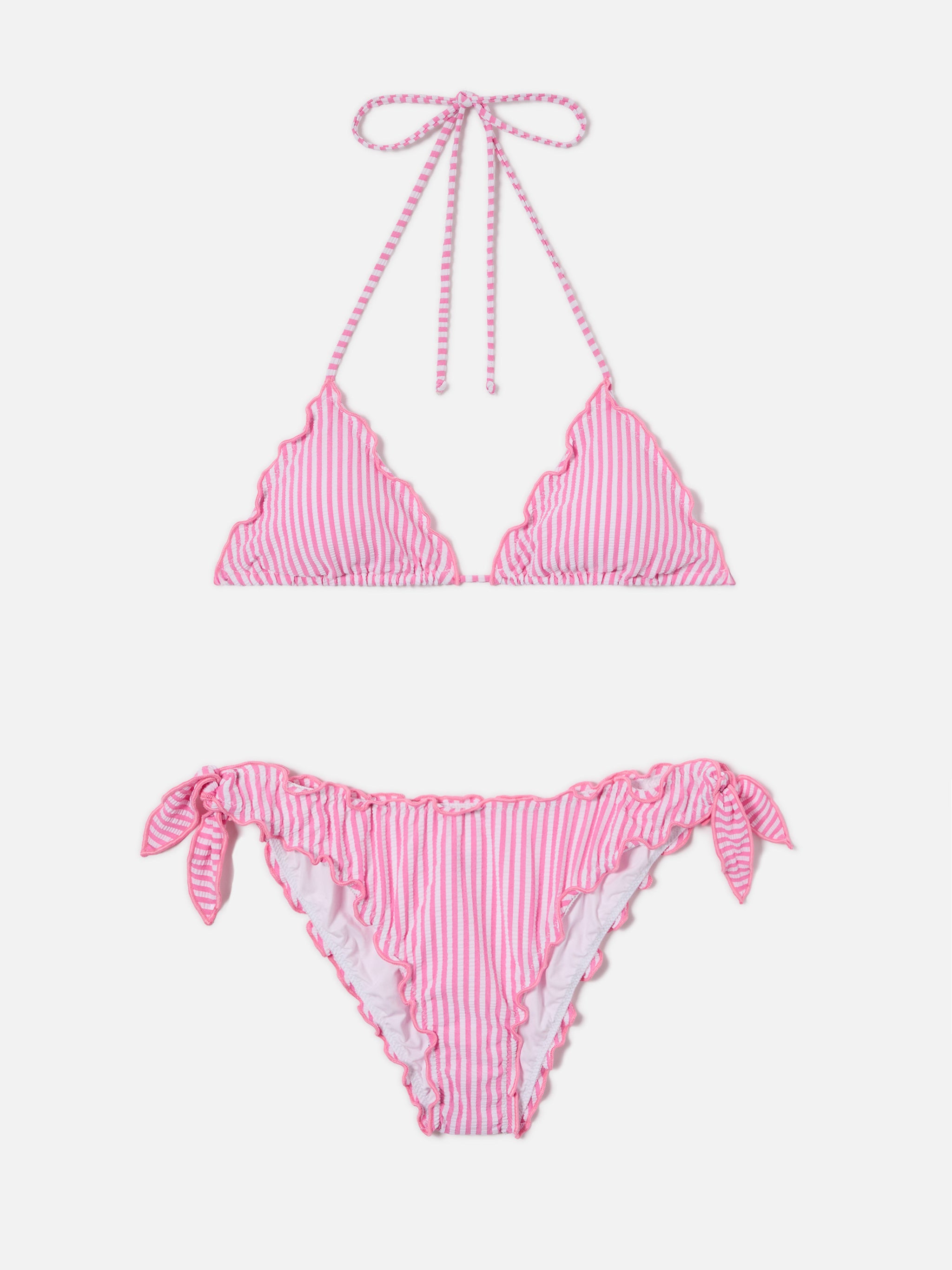 mc2-saint-barth-sarius-bikini-triangolo-in-seersucker-a-righe-bianche-e-rosa image 1