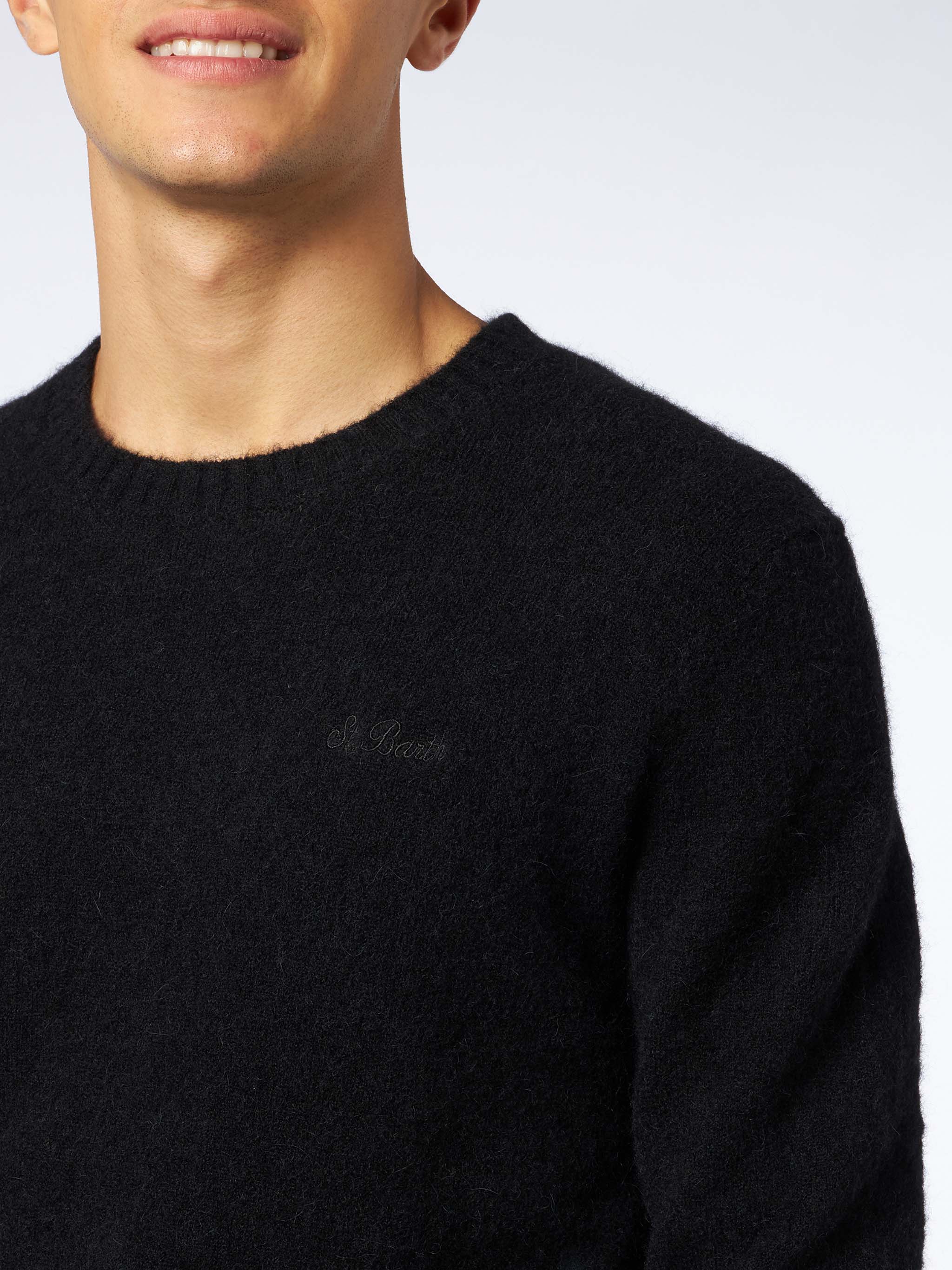 mc2-saint-barth-heron-maglione-uomo-girocollo-nero-alpaca-stretch image 2