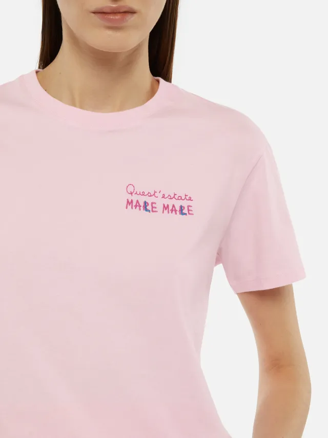 mc2-saint-barth-emilie-t-shirt-da-donna-in-cotone-rosa-con-ricamo-mare-male-e-lo image 1