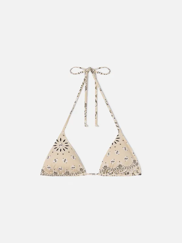 mc2-saint-barth-leah-top-bikini-triangolo-stampa-bandana-beige-donna image 1