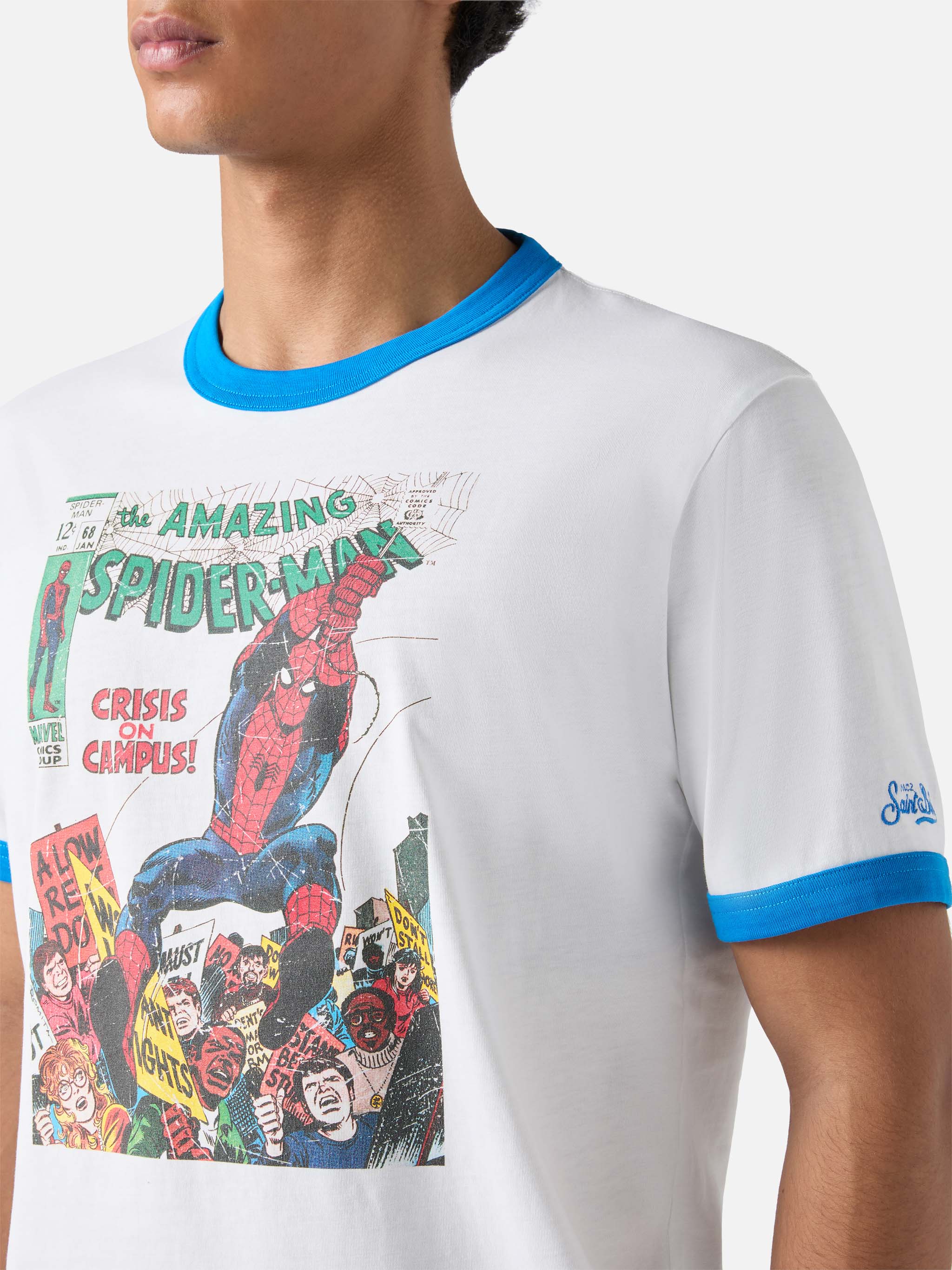 t-shirt-mc2-saint-barth-dean-stampa-spiderman-special-edition-marvel-cotone-bian image 3