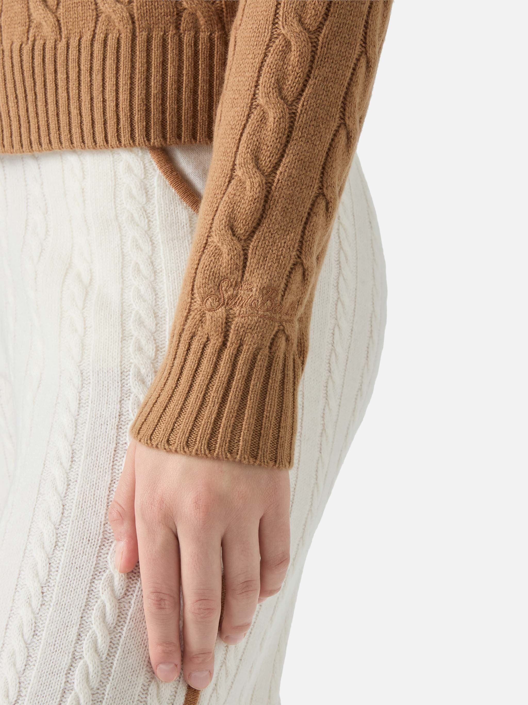 mc2-saint-barth-savoy-maglione-polo-a-trecce-in-lana-merino-cammello image 4