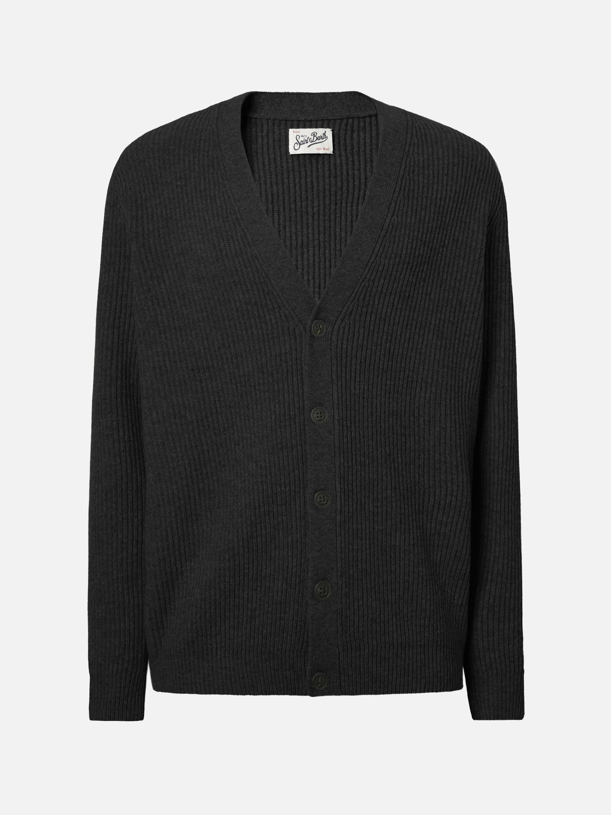 mc2-saint-barth-herrison-cardigan-uomo-nero-a-coste-inglesi-in-100-lana image 3