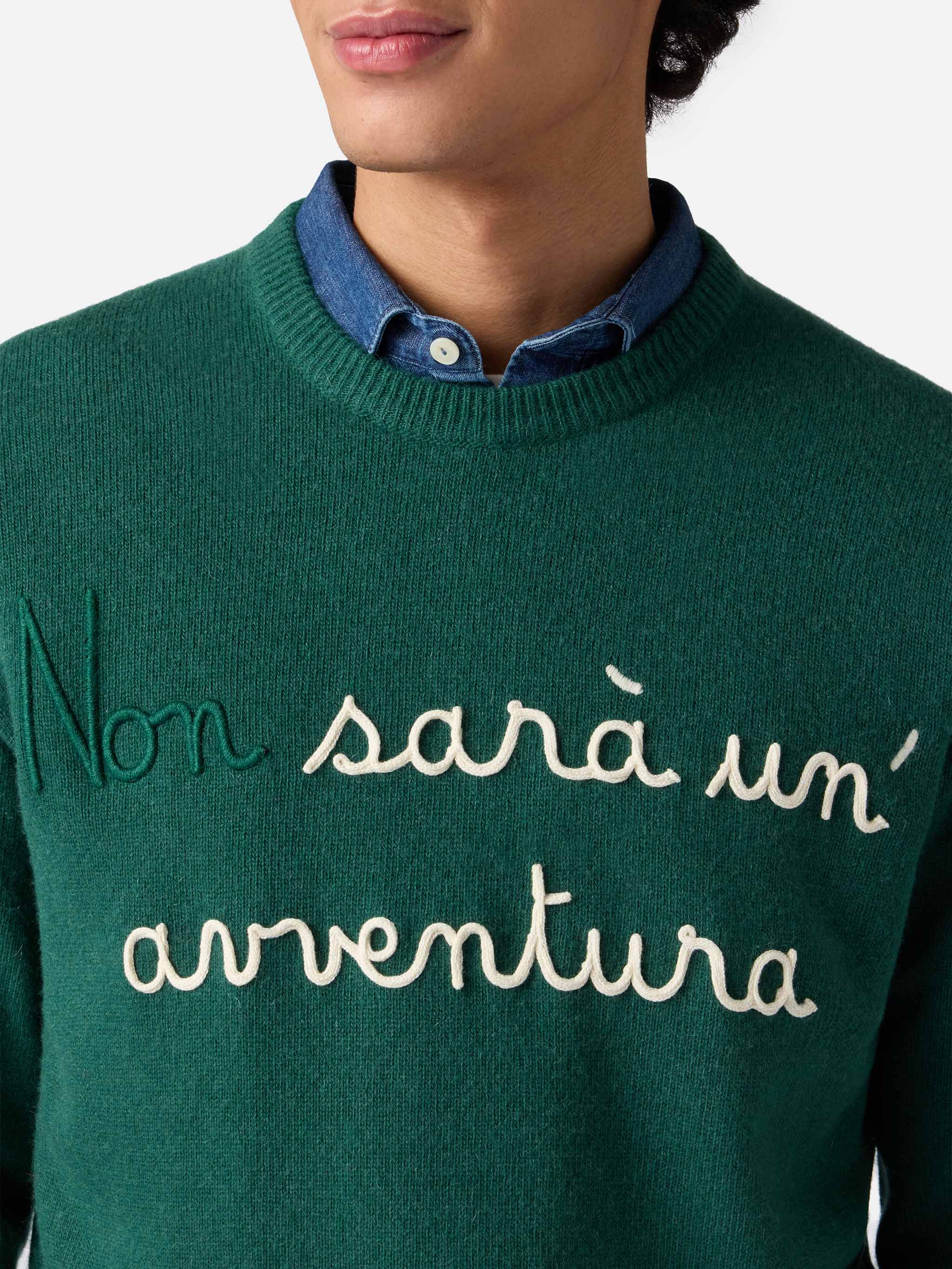 mc2-saint-barth-heron-her0001-maglione-girocollo-uomo-verde-con-ricamo image 2
