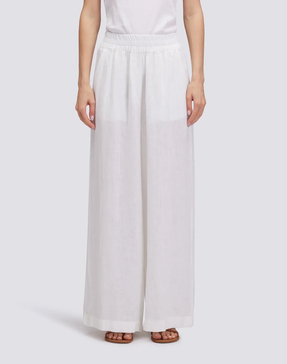 sundek-pantaloni-palazzo-lunghi-in-lino-tinto-capo-donna image 1