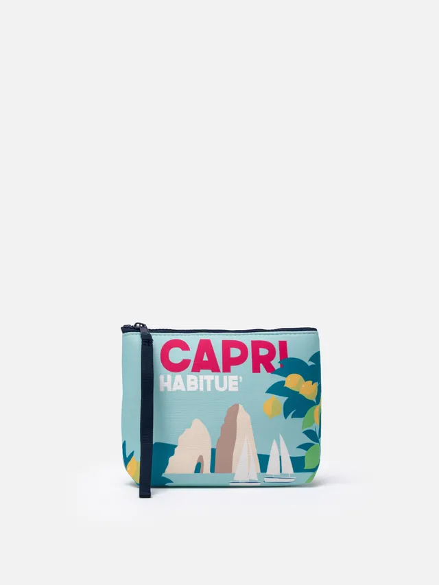 mc2-saint-barth-pochette-aline-in-scuba-con-stampa-cartolina-capri image 1