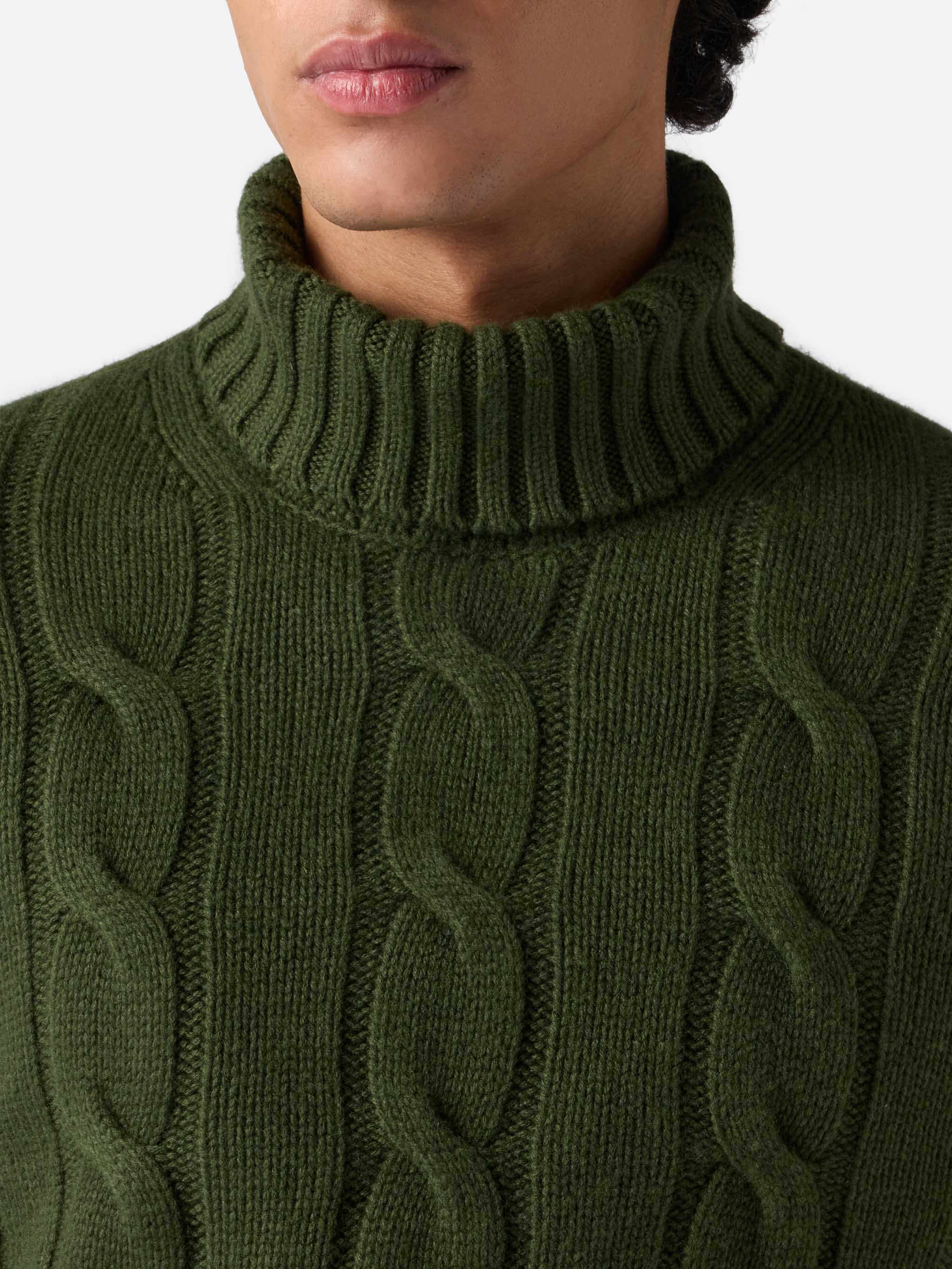 mc2-saint-barth-maglia-fisherman-uomo-collo-alto-jacquard-fuori-pista-verde-mili image 2