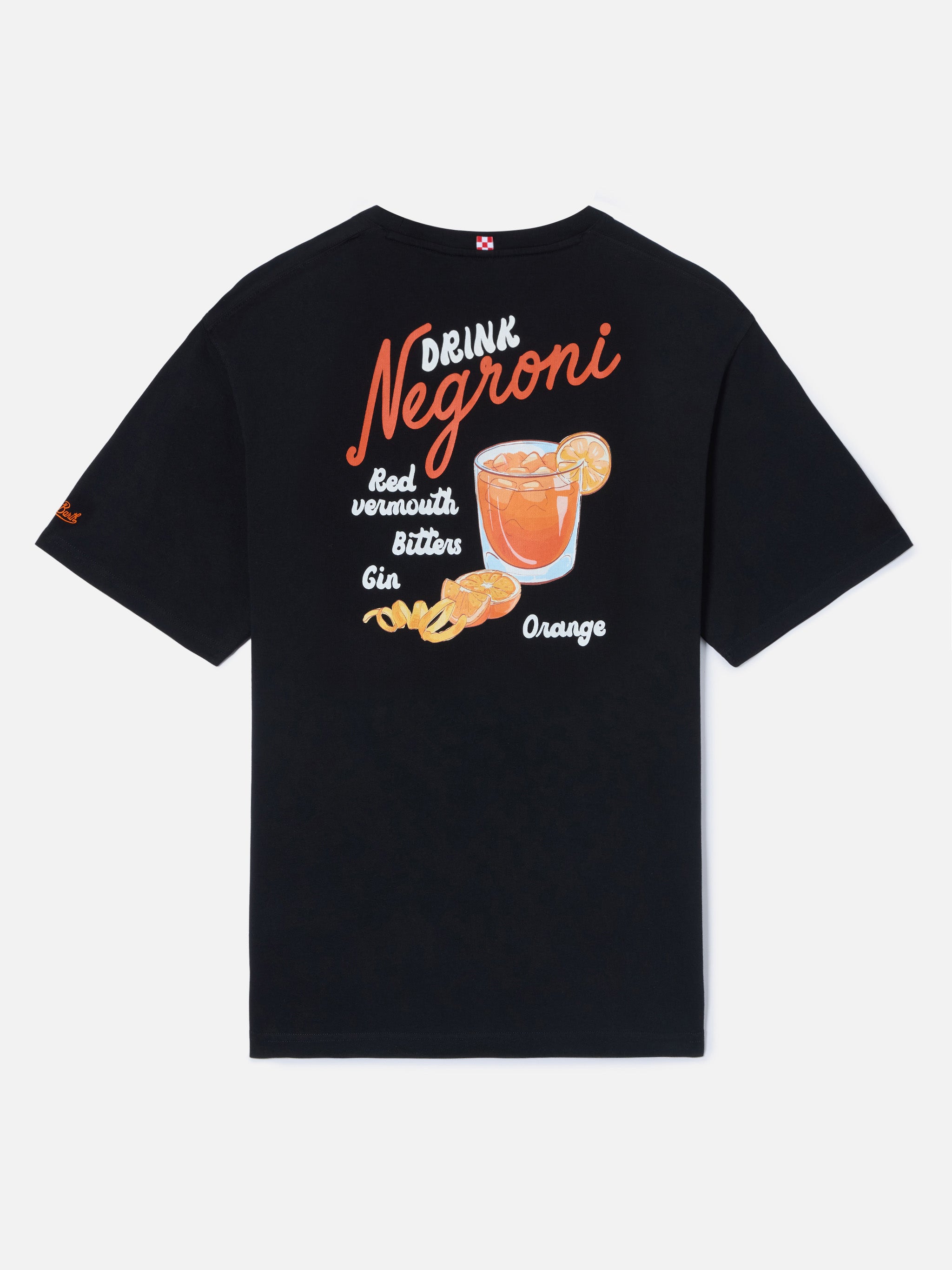 t-shirt-portland-nera-con-illustrazione-negroni-drink-mc2-saint-barth image 1