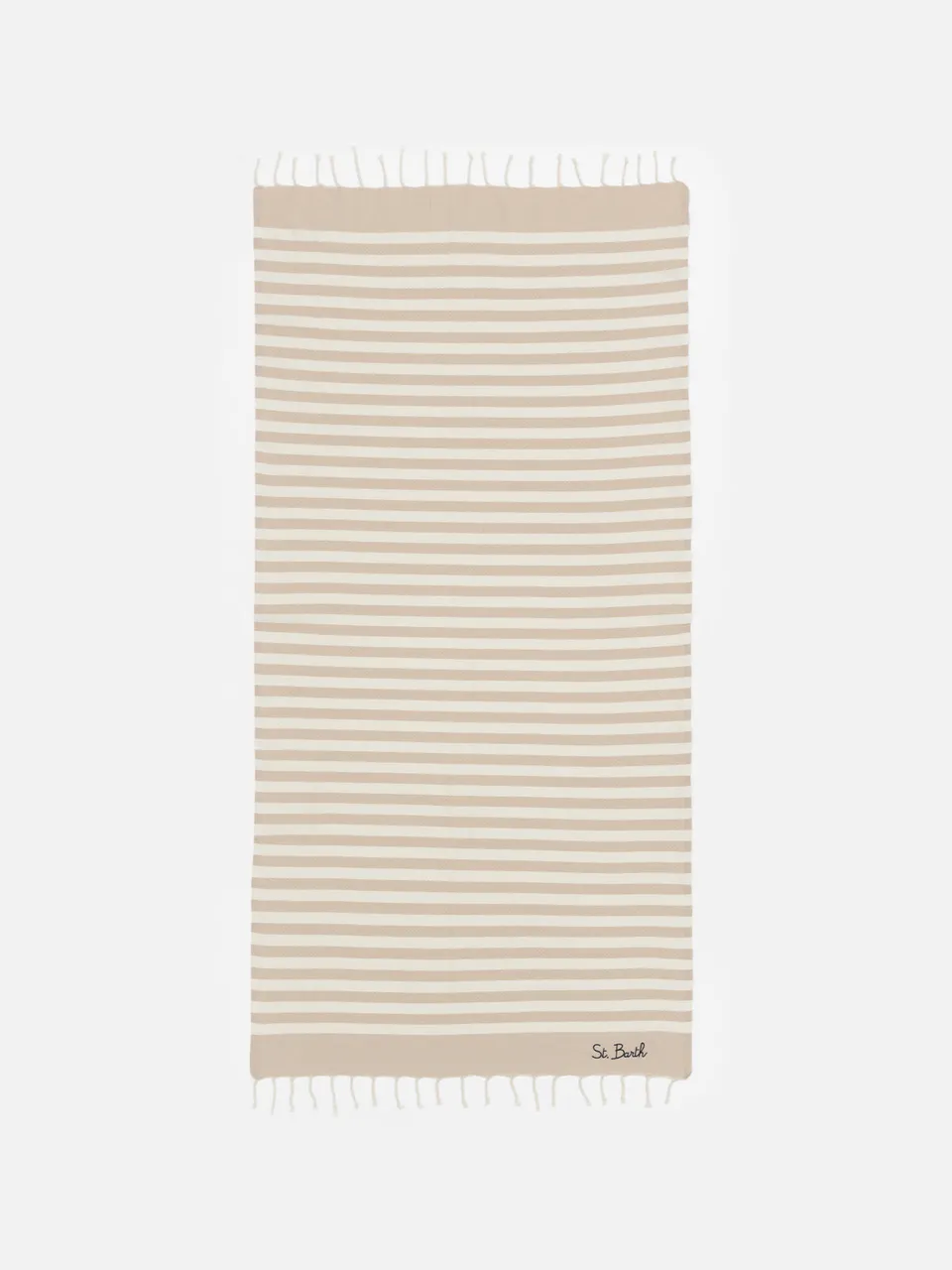 mc2-saint-barth-foutas-telo-mare-a-righe-beige-e-bianco-in-cotone-jacquard image 1