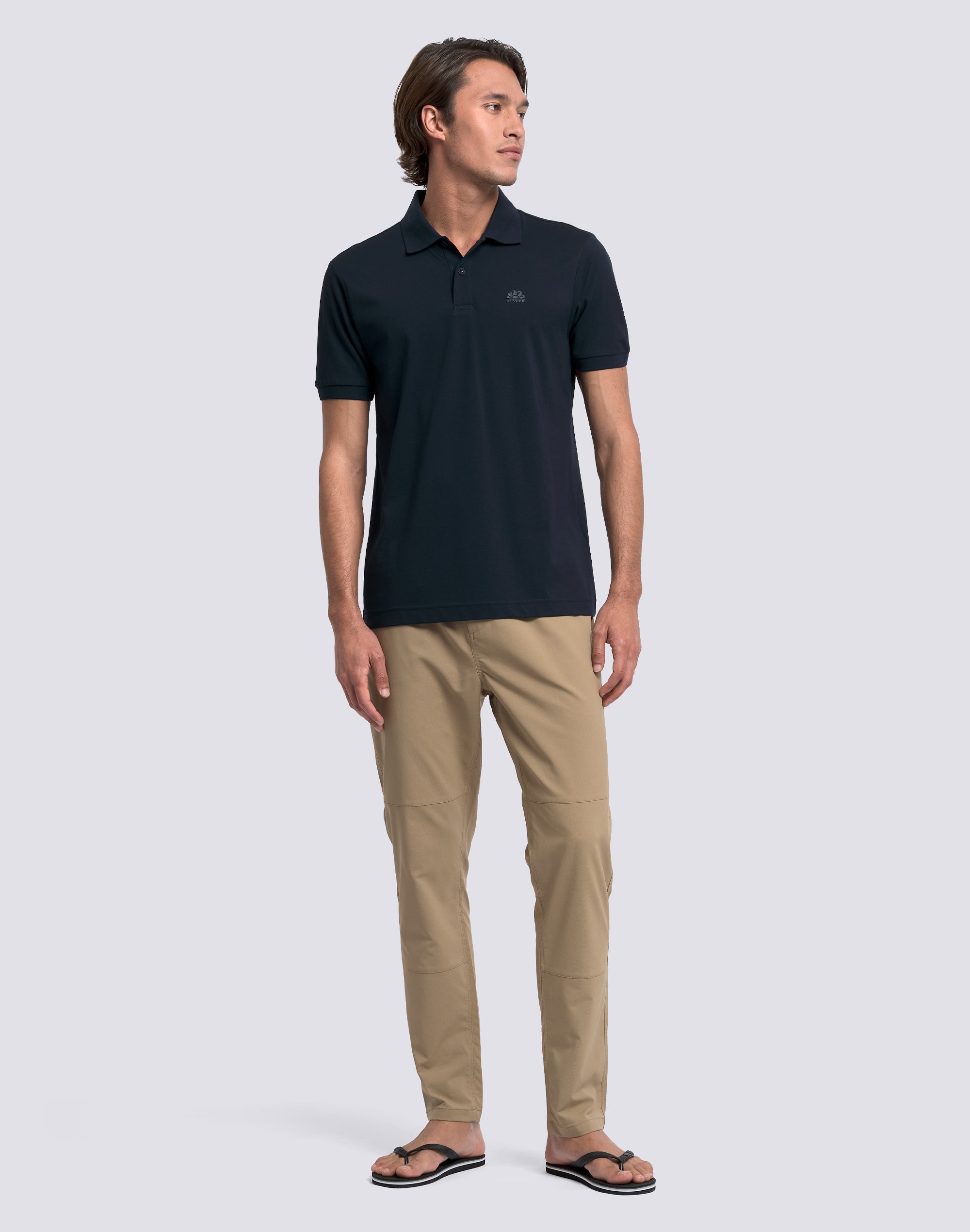 sundek-m822plpk200-polo-uomo-cotone-piquet-regular-con-colletto-rigato image 3