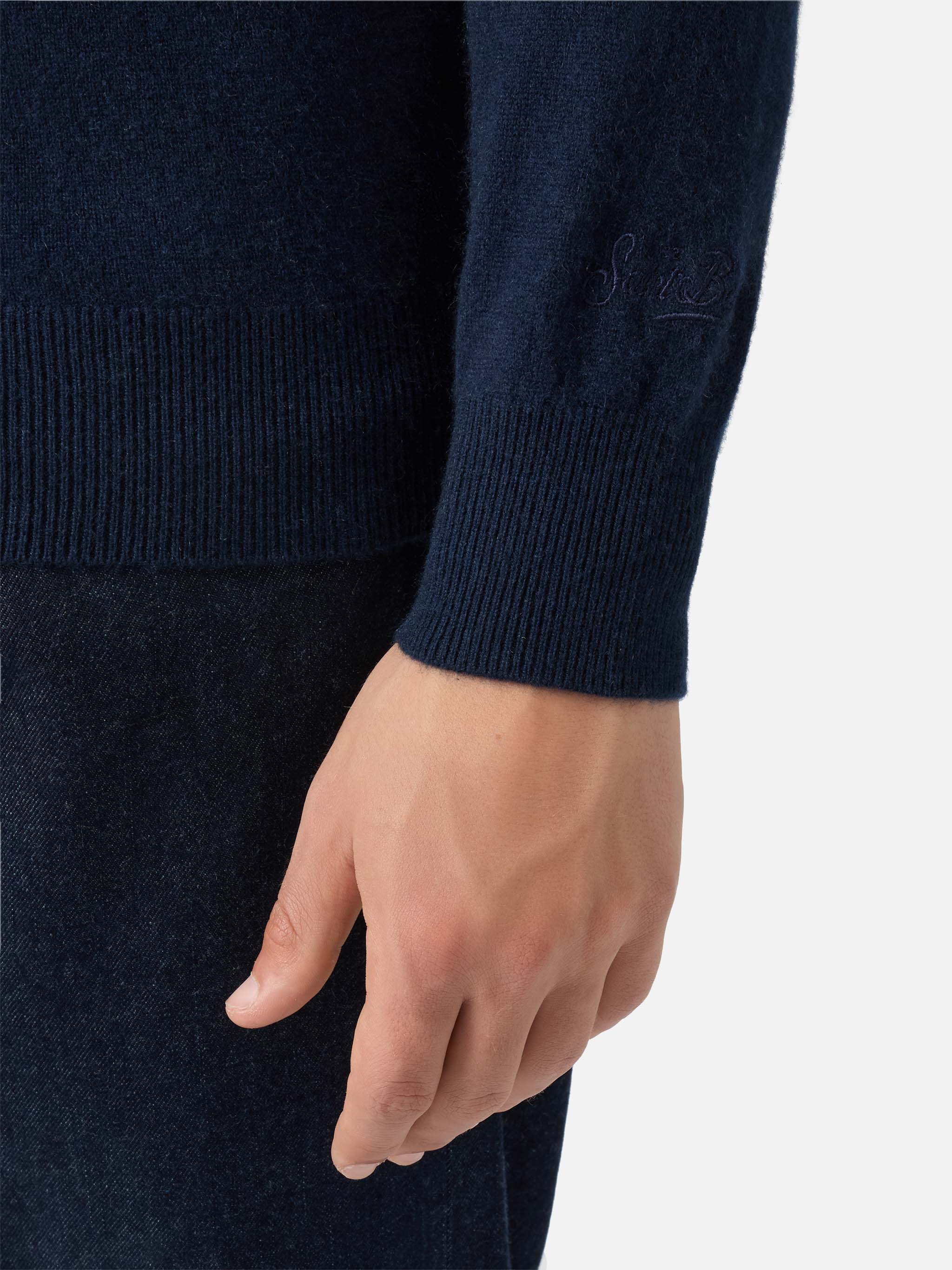 mc2-saint-barth-maglione-uomo-regent-girocollo-blu-notte-100-cashmere image 4