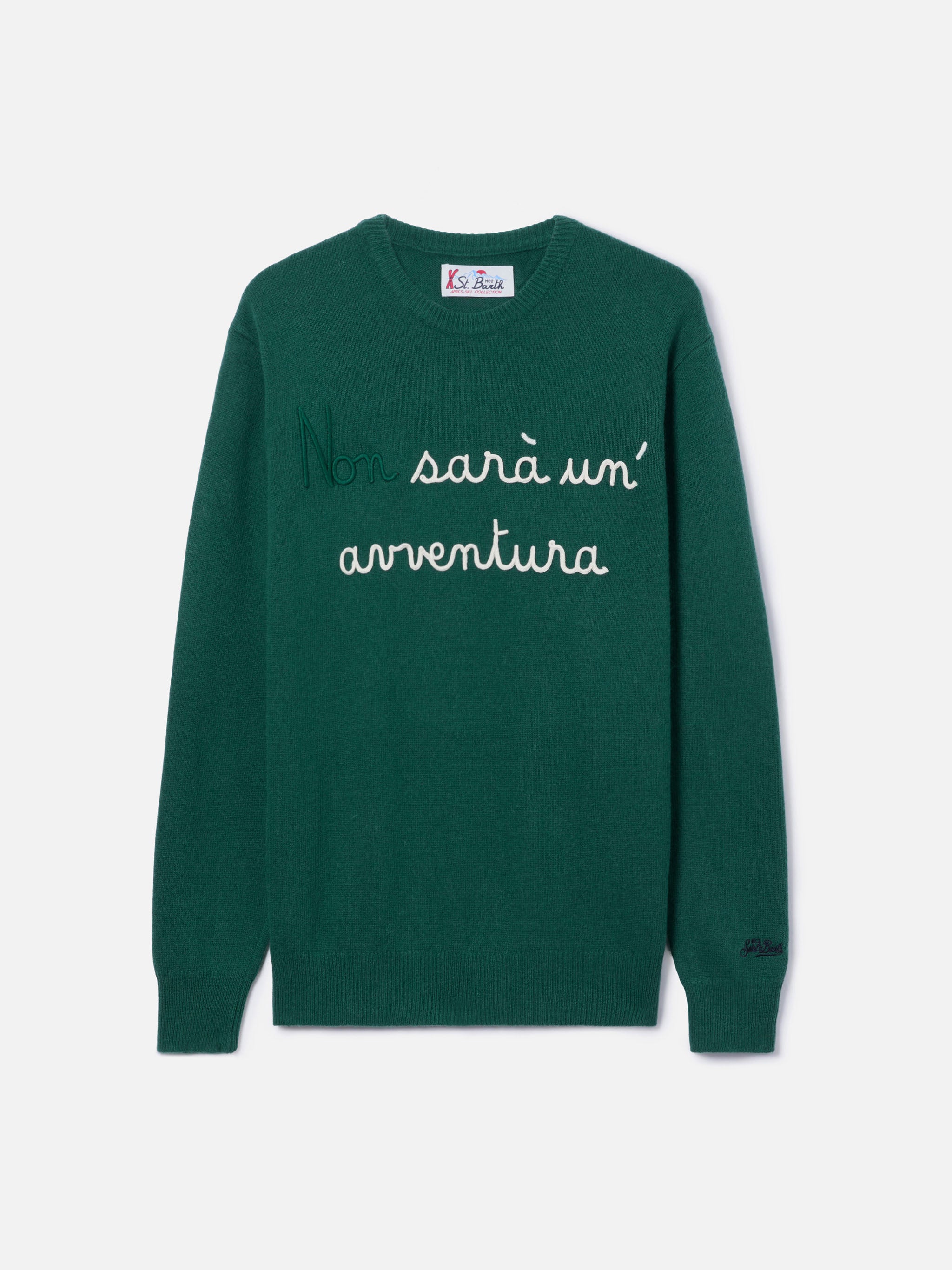mc2-saint-barth-heron-her0001-maglione-girocollo-uomo-verde-con-ricamo image 5